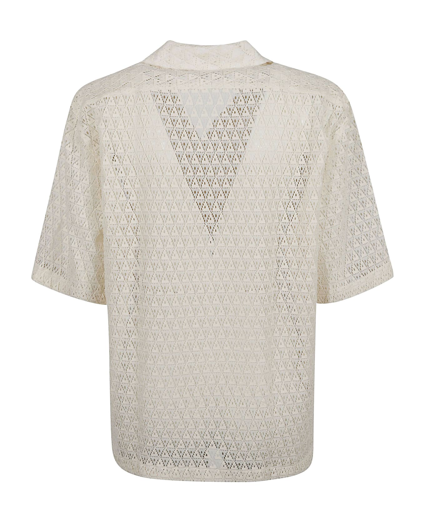 Lardini Monogram See-thorugh Shirt - Off-White