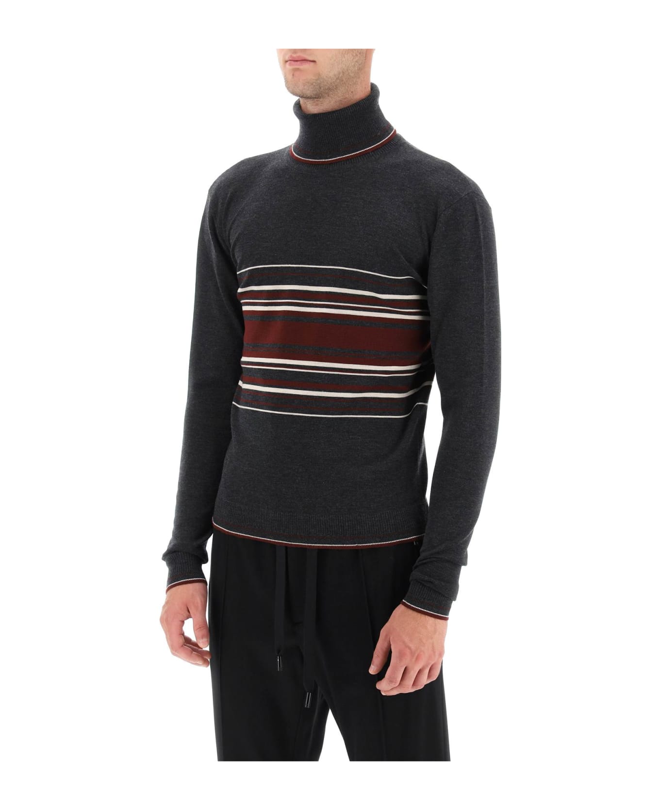 Dolce & Gabbana Striped Turtleneck Sweater - Variante Abbinata