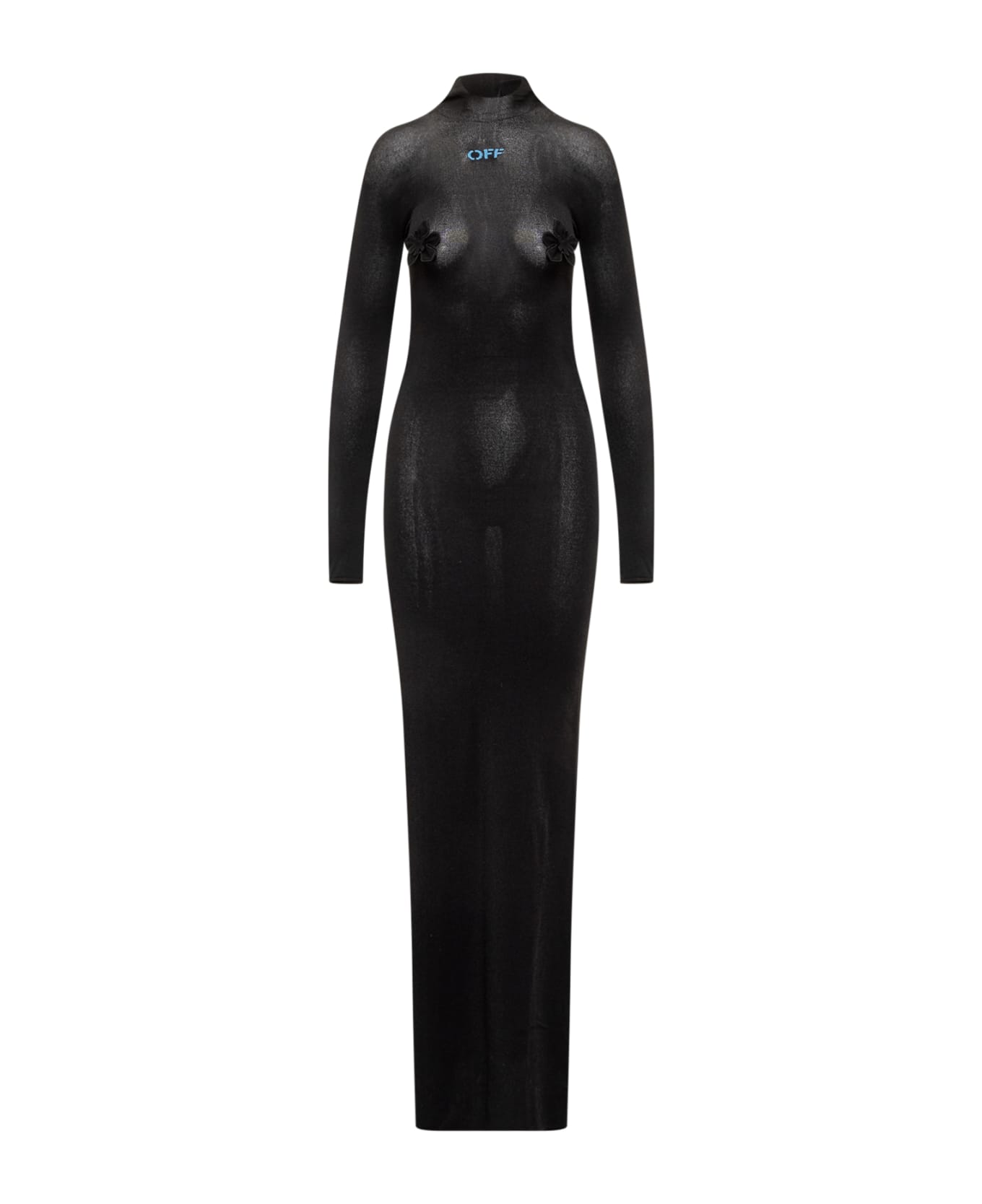 Off-White Long Hooded Dress - BLACK BLUE ワンピース＆ドレス