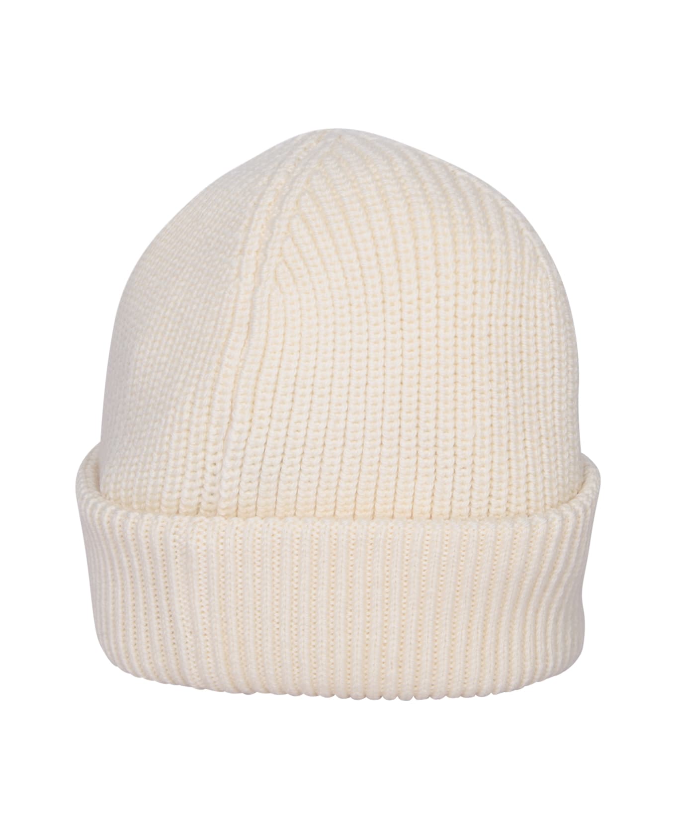 Moncler Logo Beanie Hat White - White