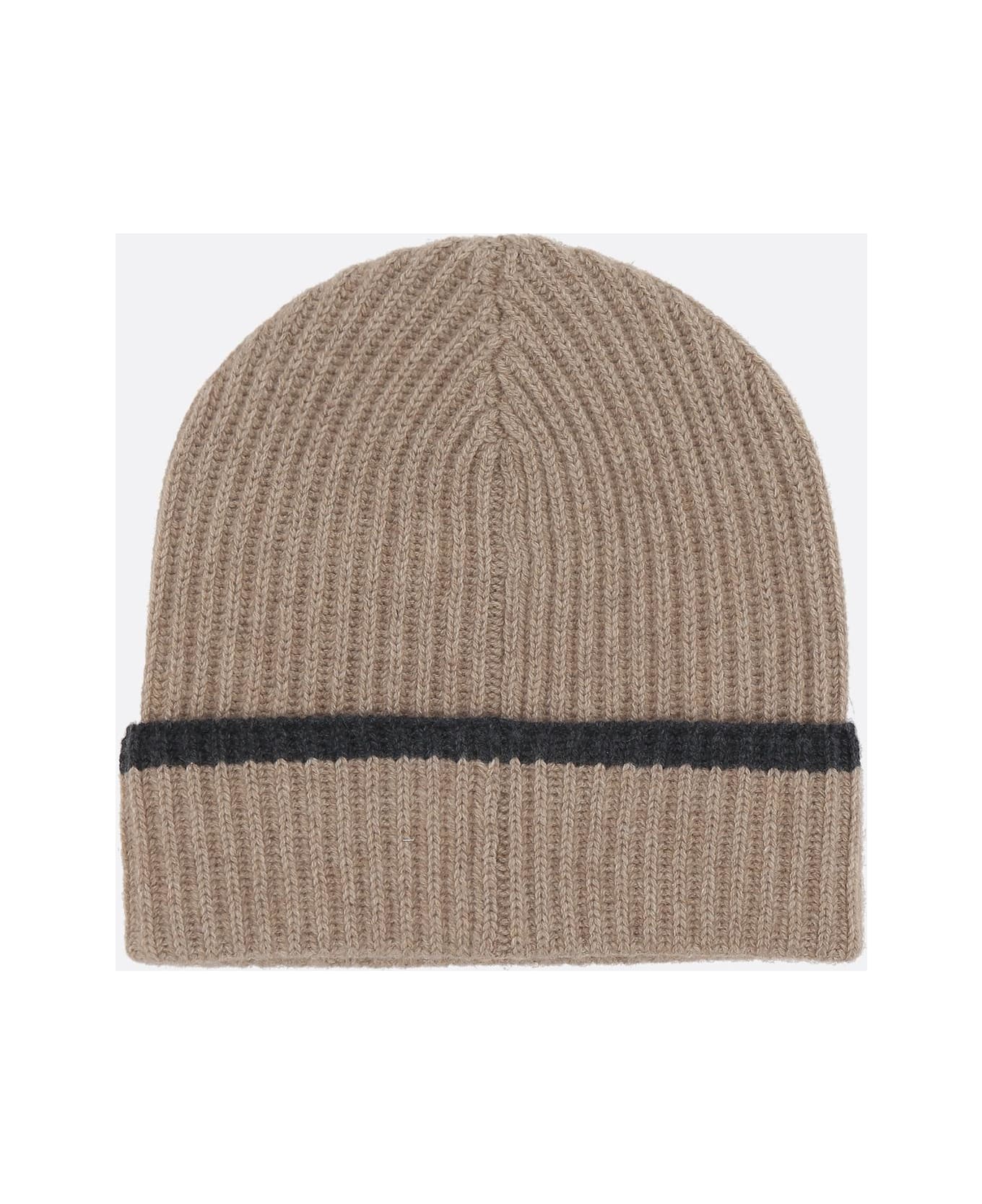 Brunello Cucinelli Cashmere Beanie With Monile - Brown