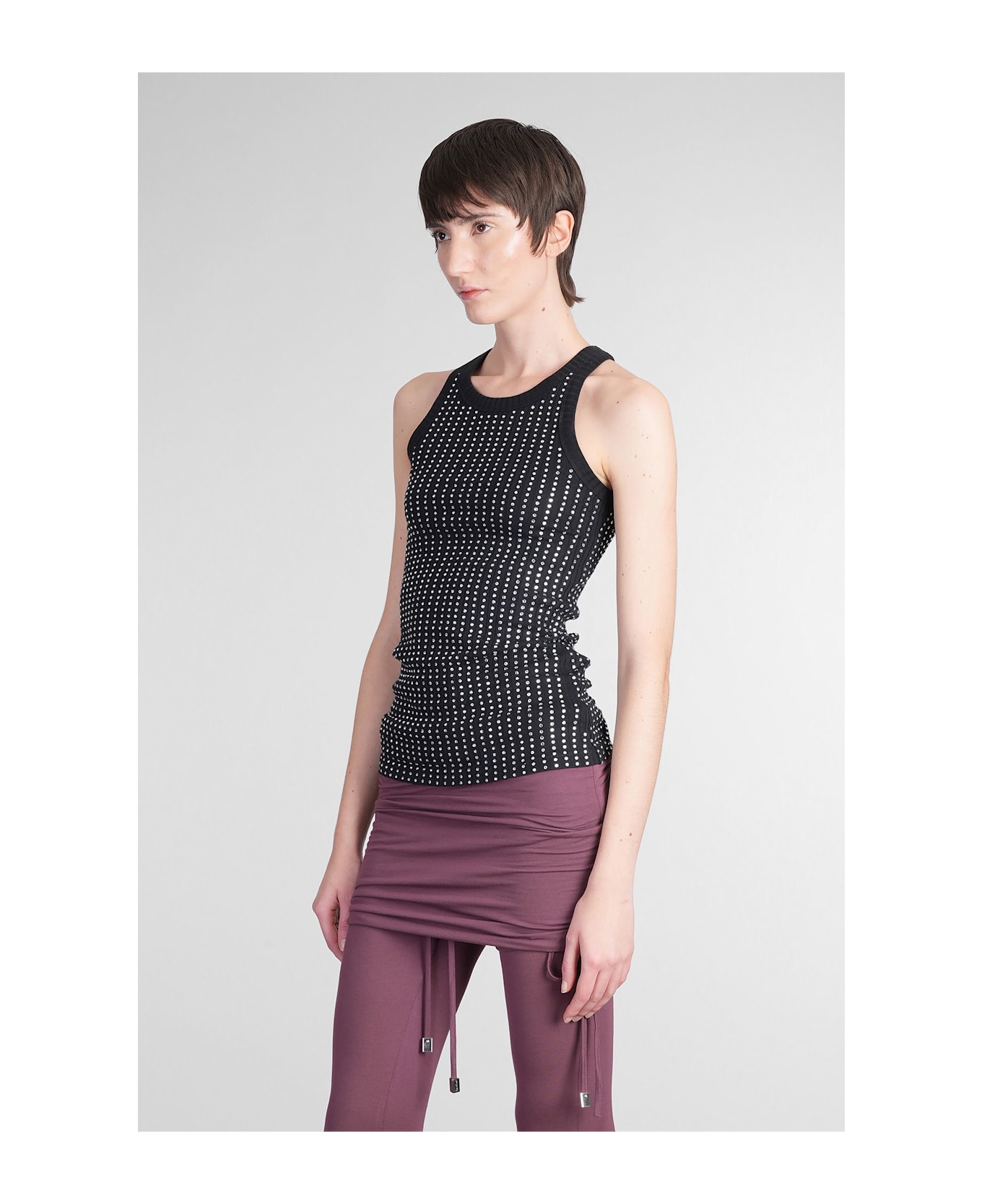 The Attico Topwear In Black Cotton - black