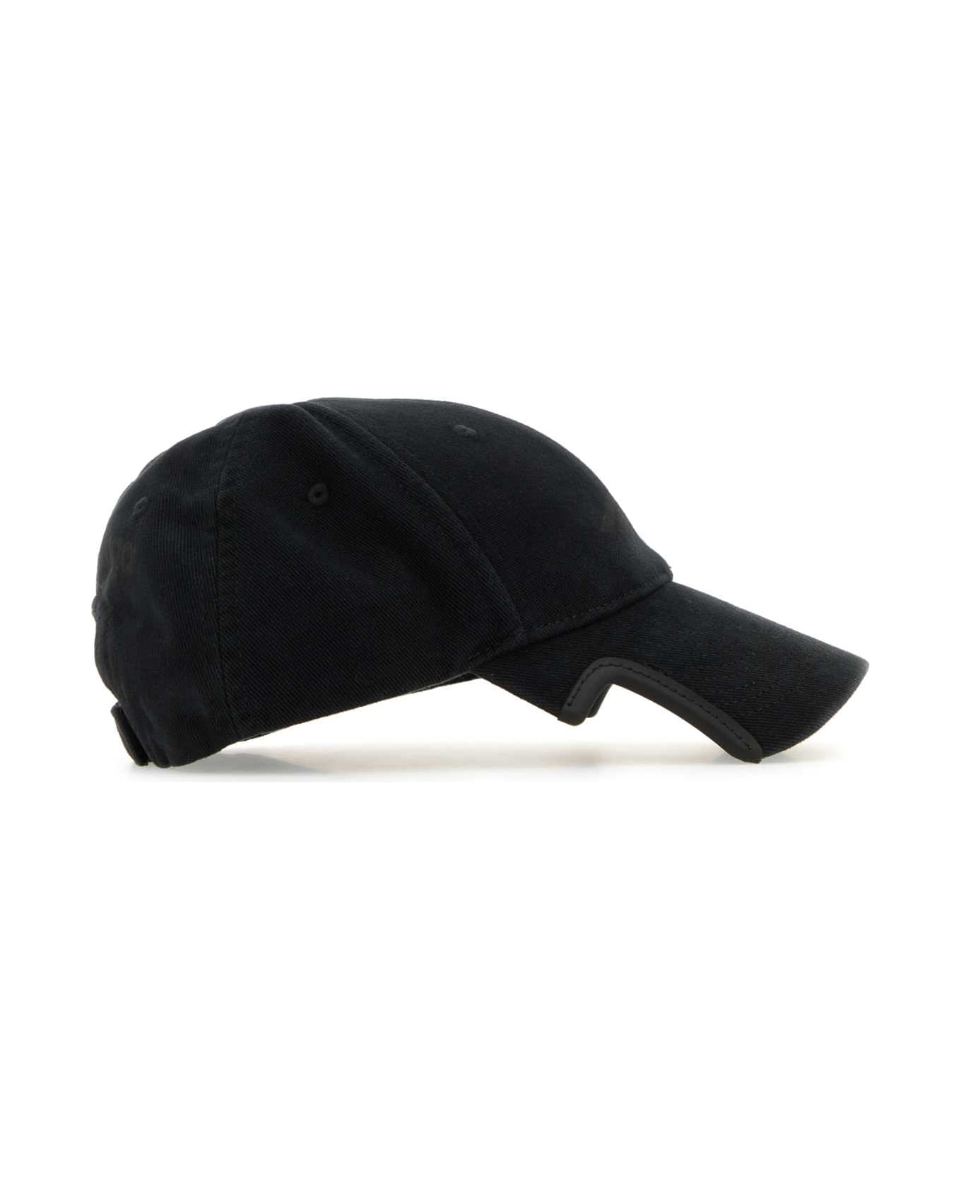 Balenciaga Black Drill 3b Stencil Baseball Cap - Black