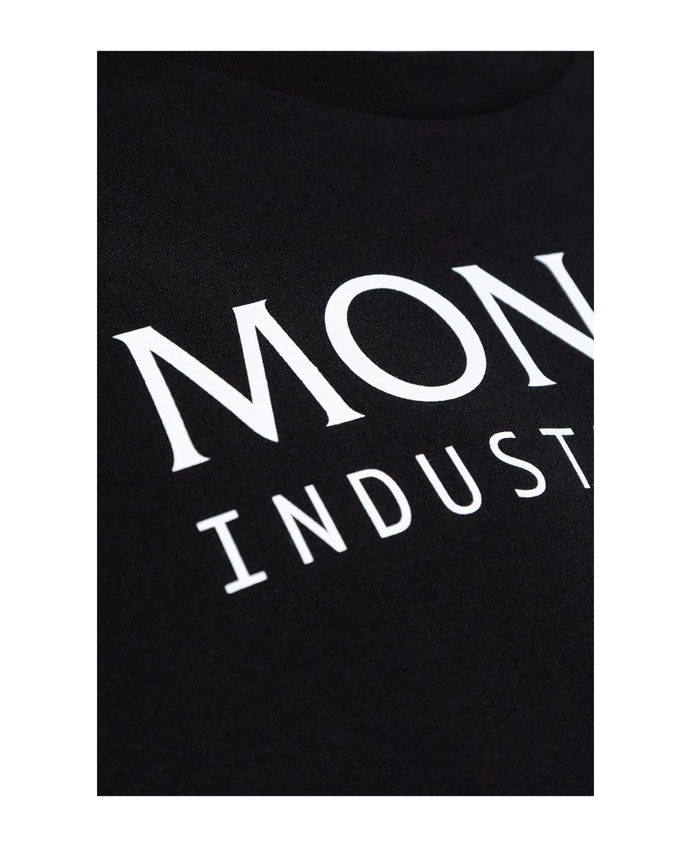 Moncler Logo Printed Crewneck T-shirt - Black