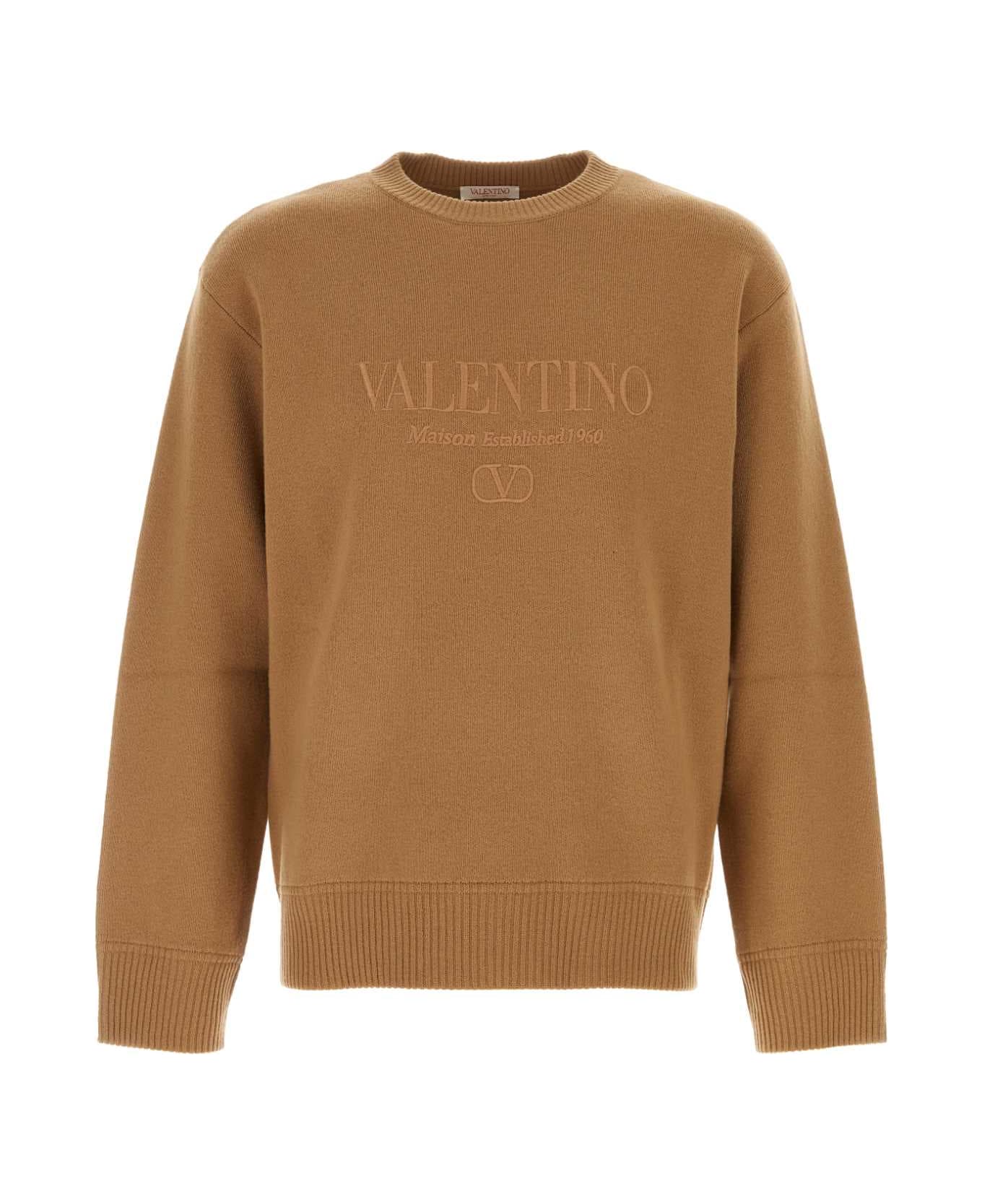 Valentino Garavani Biscuit Wool Sweater - CAMMELLO