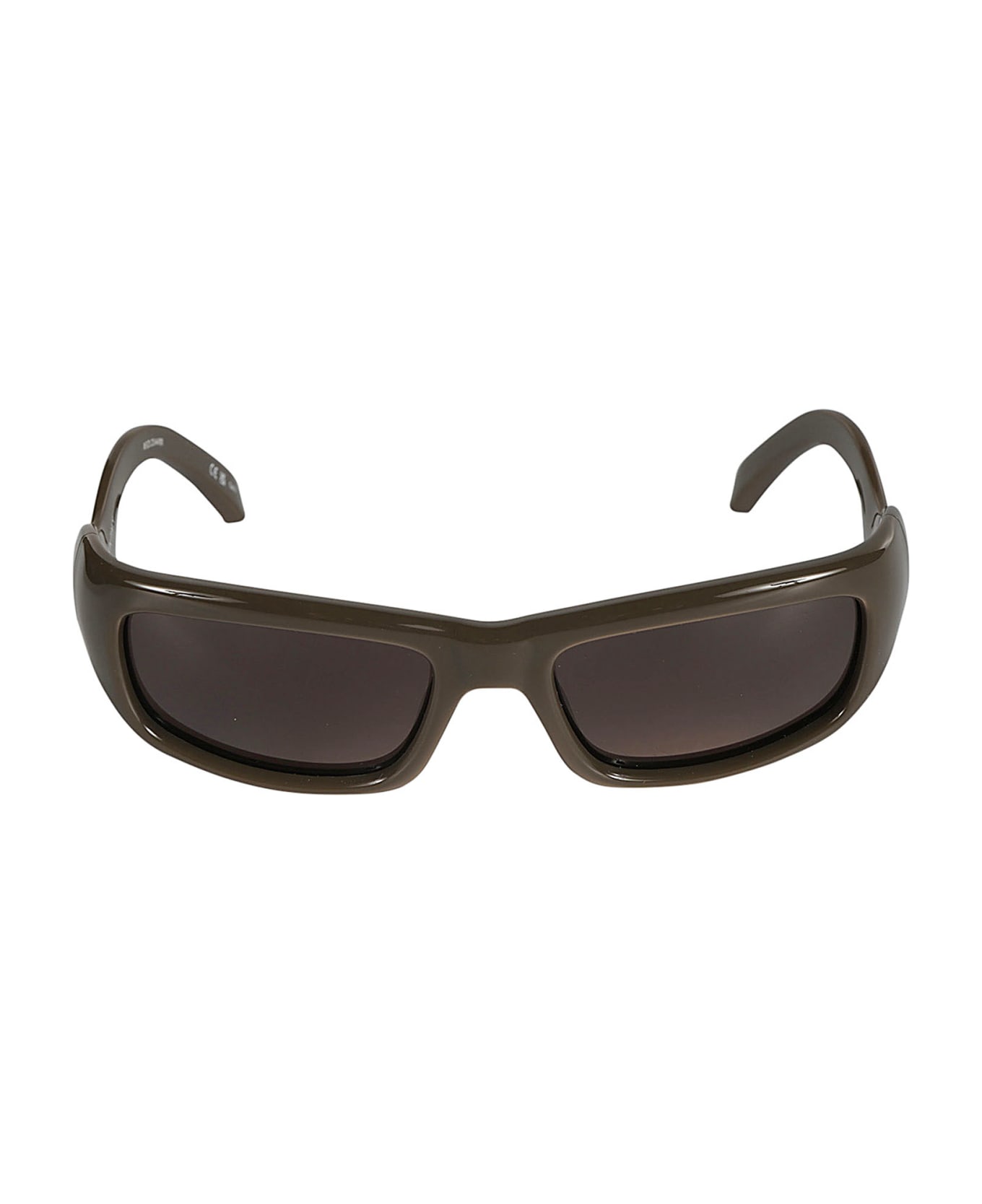 Balenciaga Eyewear Wavy Temple Logo Sided Sunglasses - 004 BROWN BROWN GREY