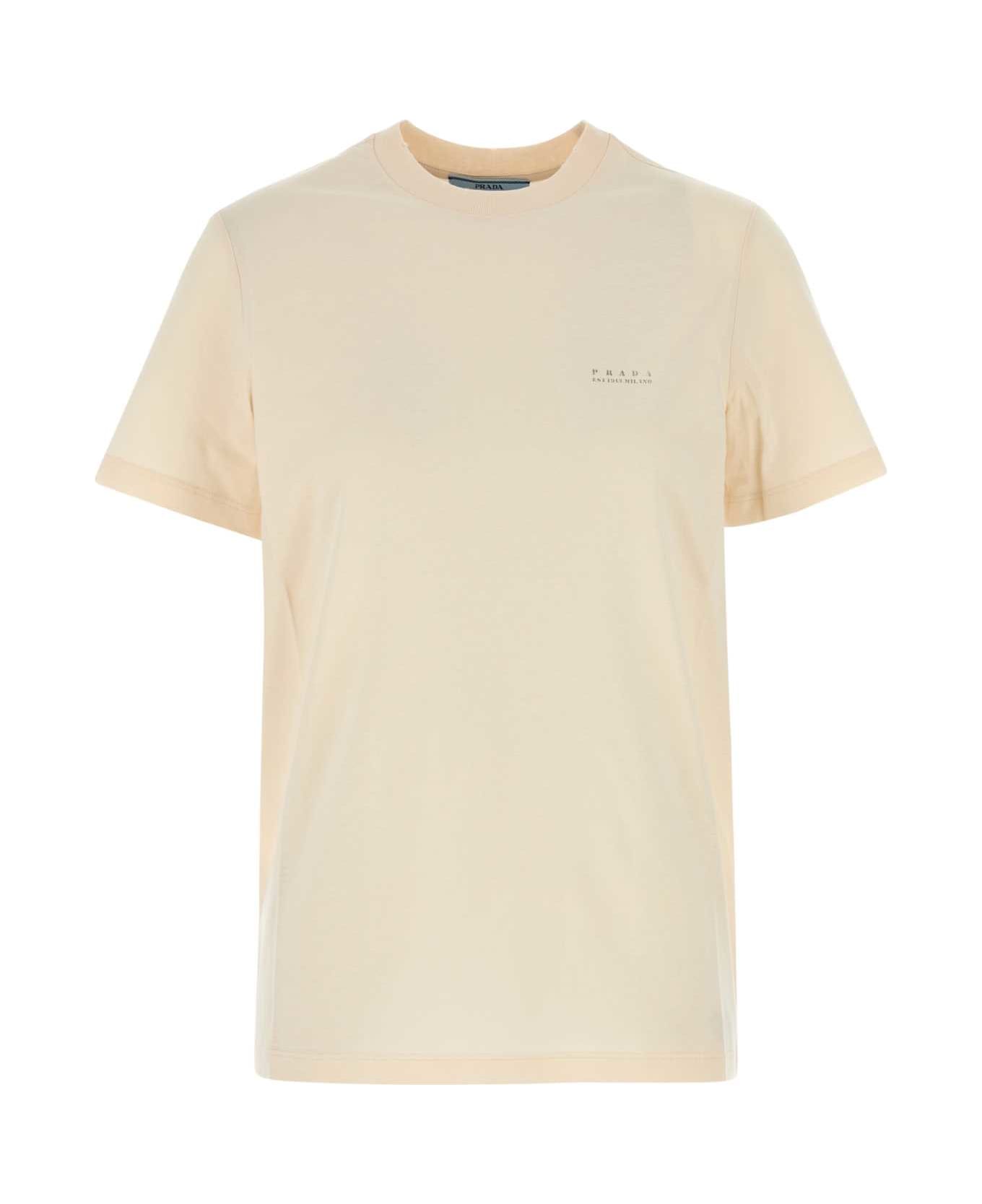 Prada Sand Cotton T-shirt - GESSO