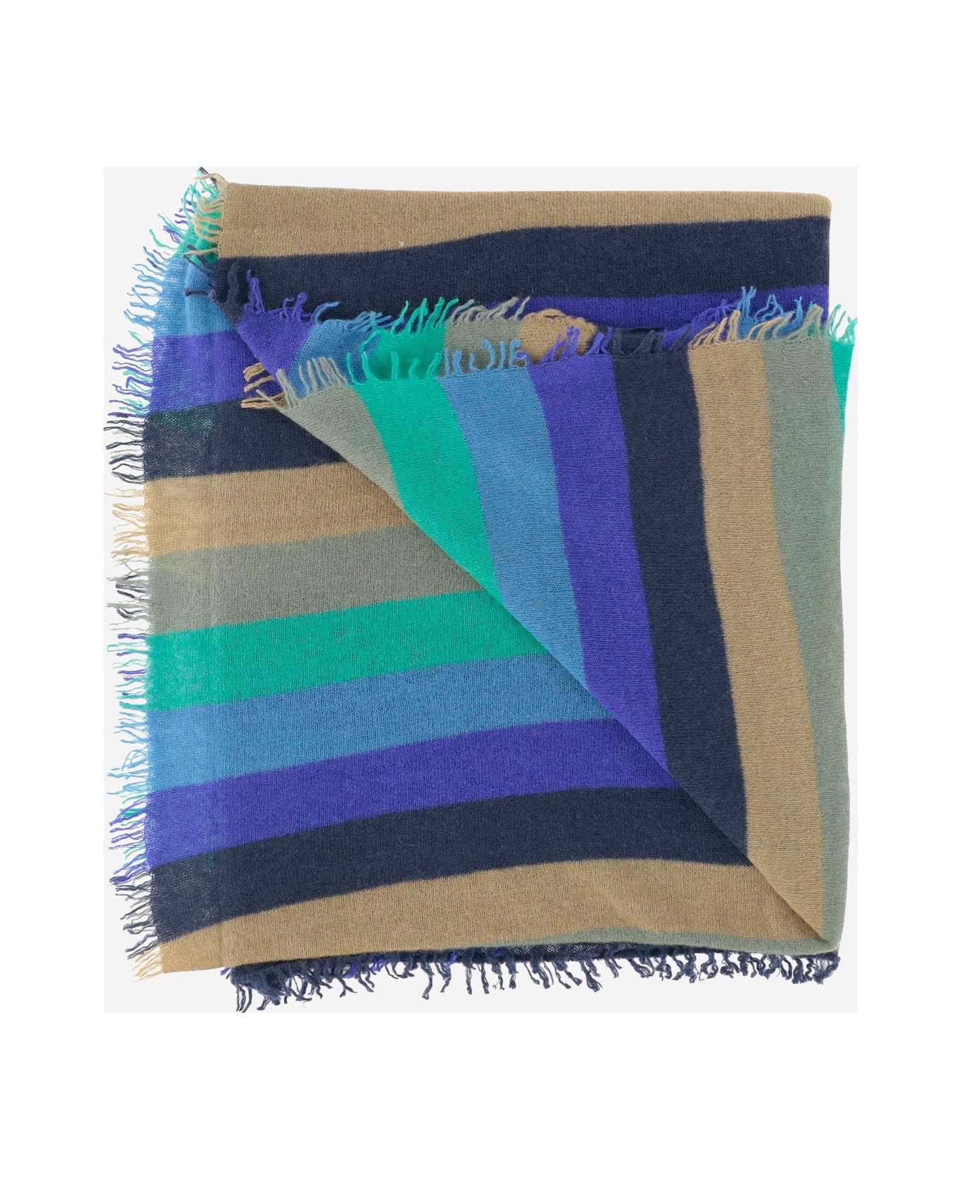 Faliero Sarti Strippy Cashmere Scarf - Red