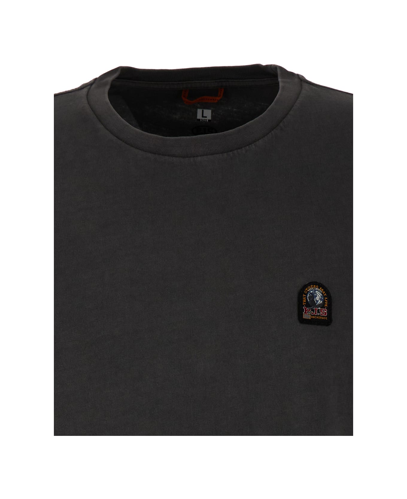 Parajumpers Grey Crew Neck T-shirt In Cotton Man - Grey