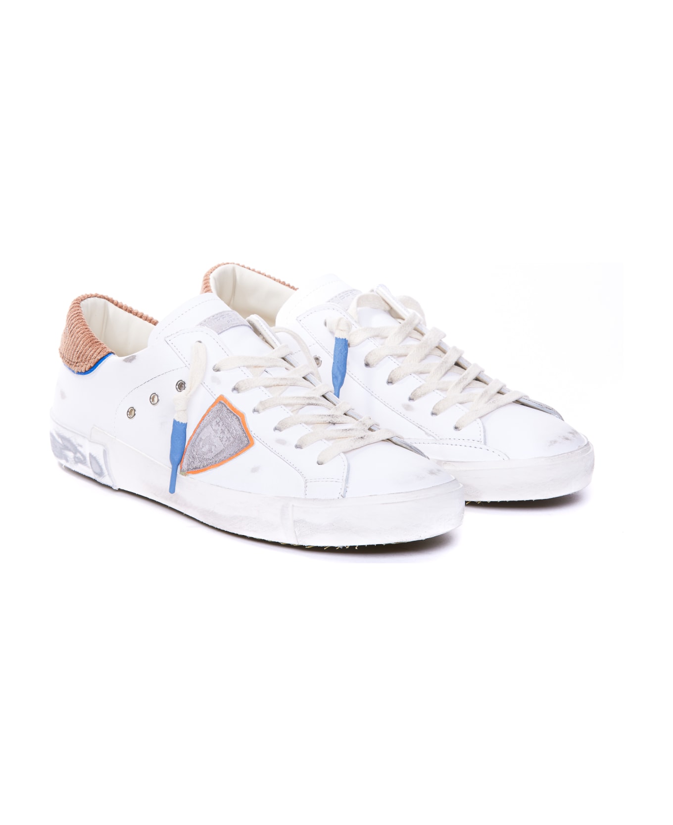 Philippe Model Prsx Sneakers - VEAU VELOUR 70_BLANC COGNAC