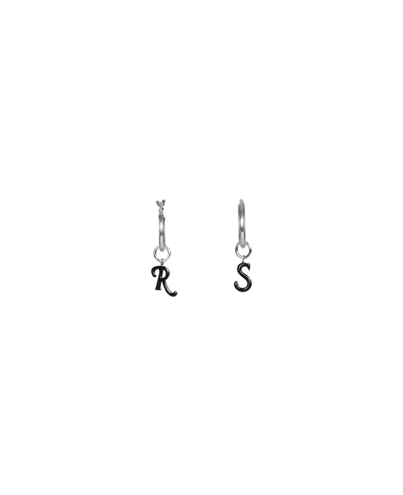 Raf Simons Logo Earrings - BLACK イヤリング
