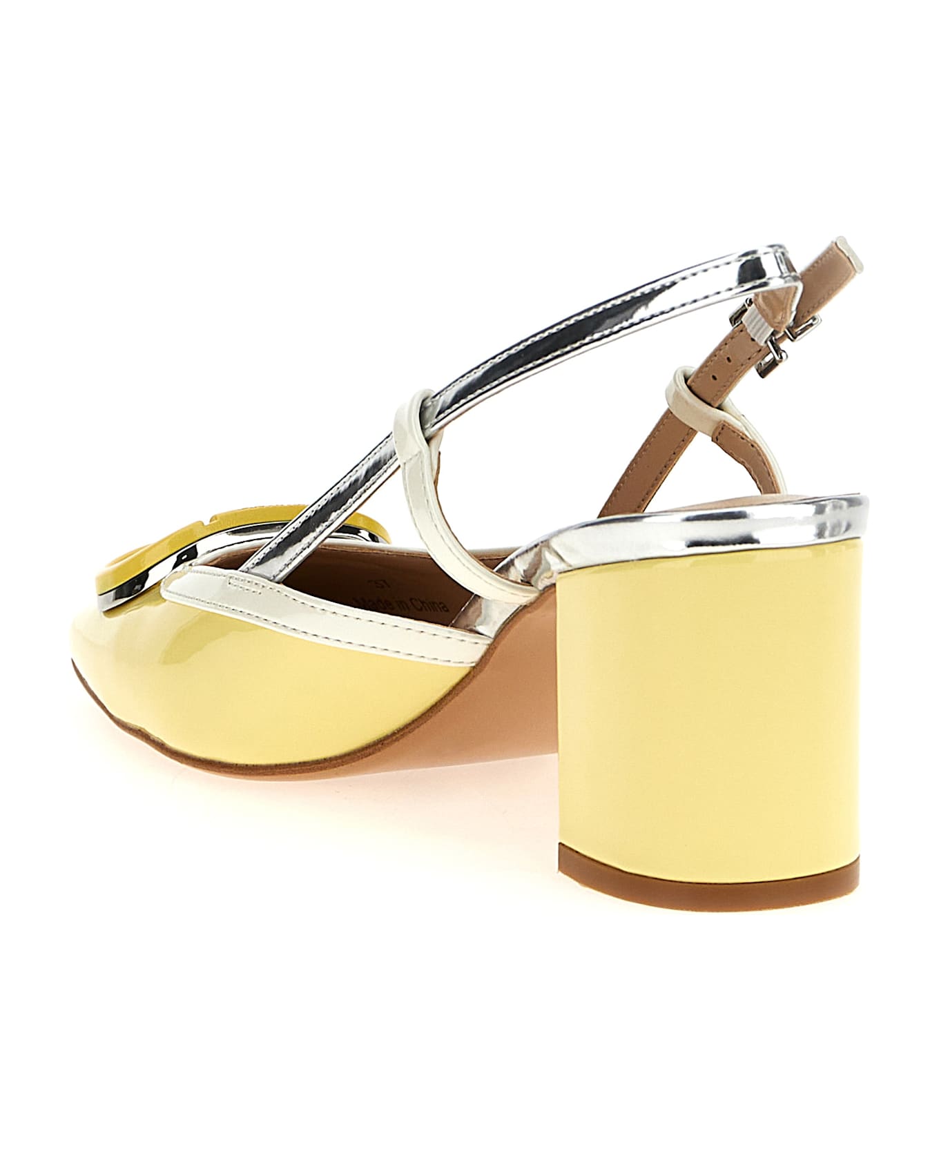 TwinSet Patent Leather Slingback - Yellow