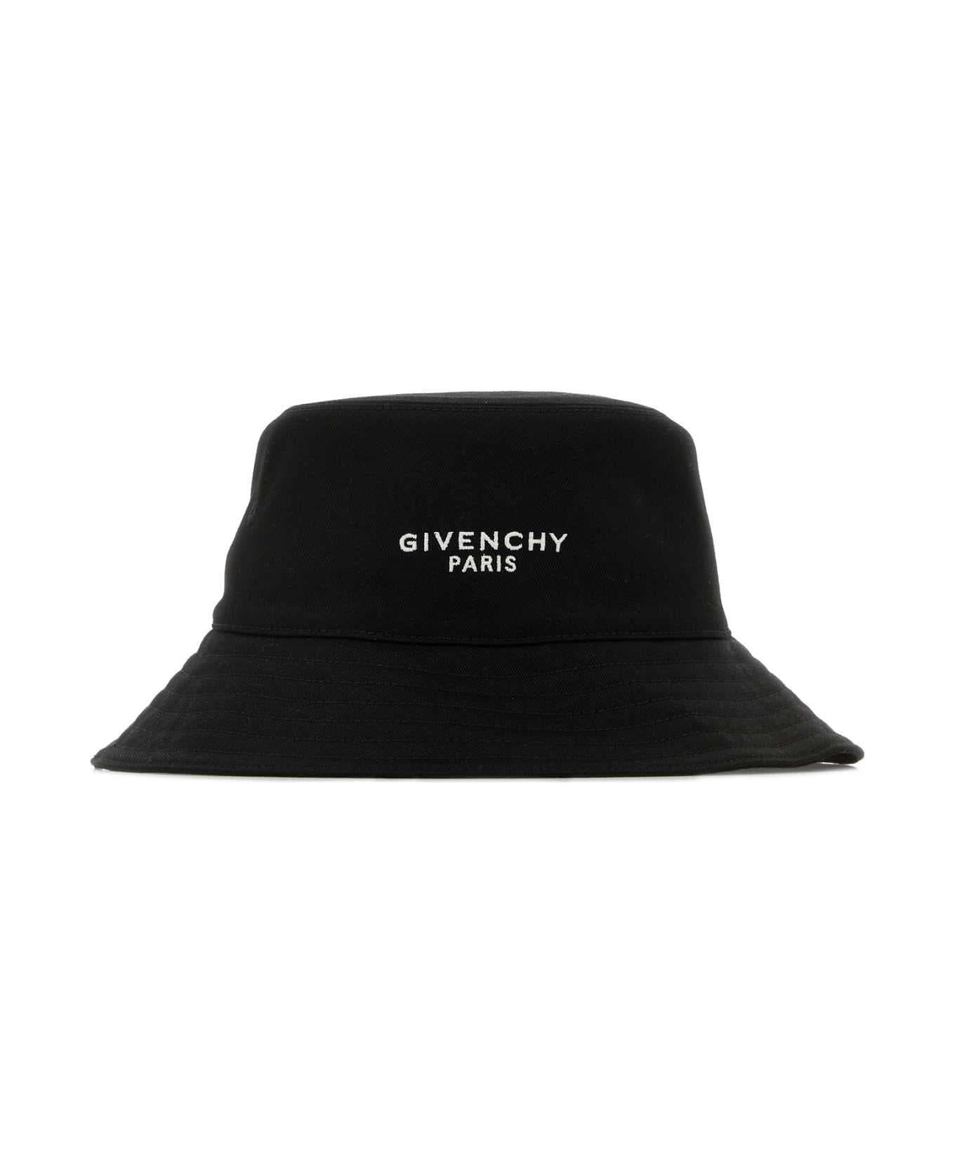 Givenchy Black Cotton Blend Bucket Hat - Black