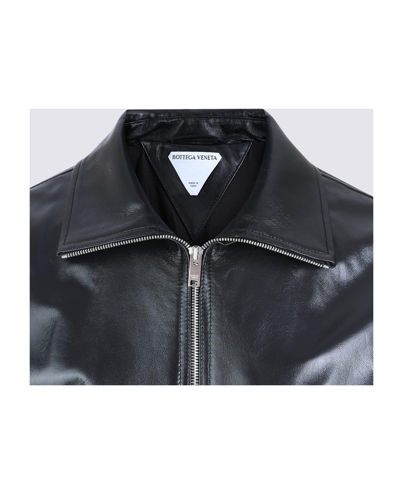 Bottega Veneta Black Leather Jacket - Black