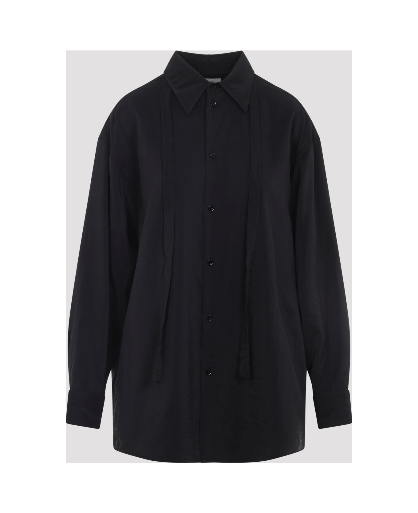 Lemaire Long Shirt With Tie - Black
