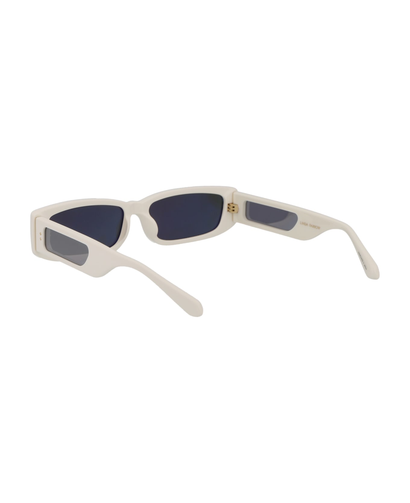Linda Farrow Talita Sunglasses - WHITE/LIGHTGOLD/GREY サングラス