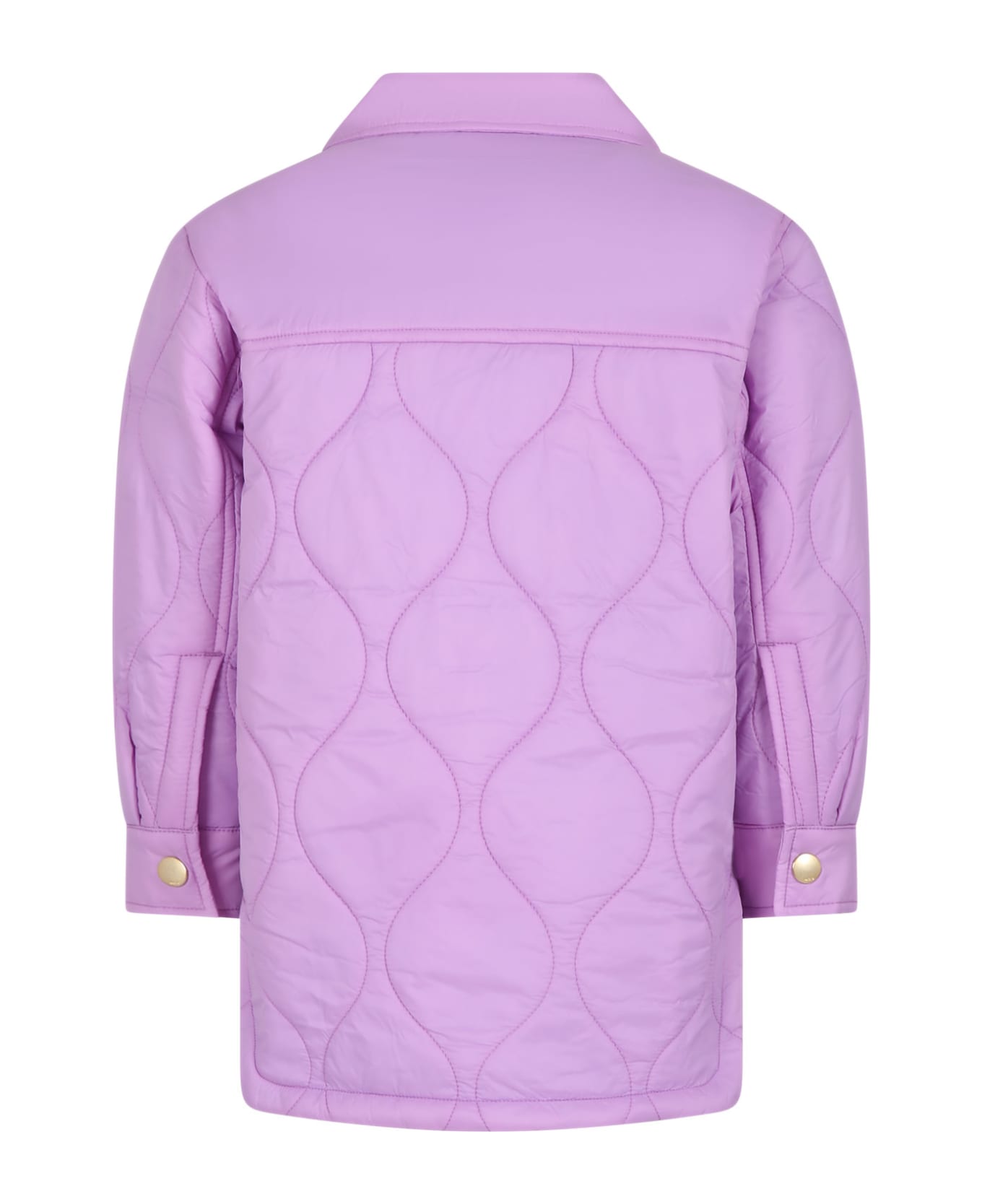 Molo Purple Down Jacket For Girl - Pink