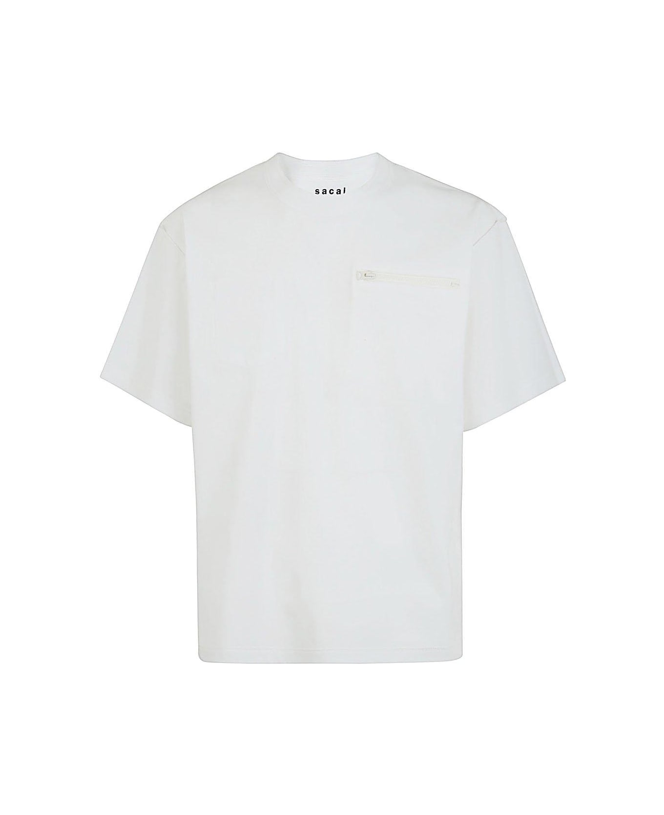 Sacai Seam-detailed Crewneck T-shirt - 101 WHITE