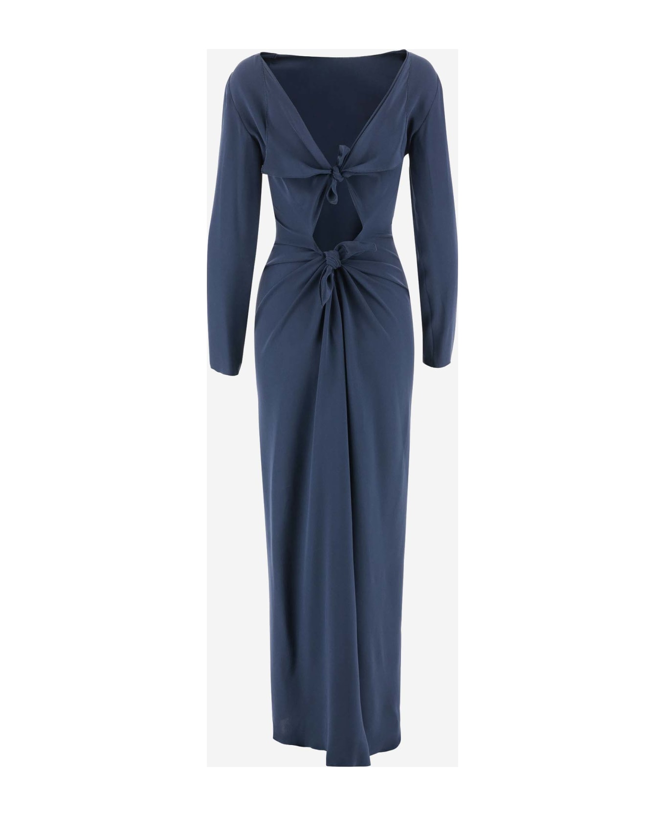Stephan Janson Silk Long Dress - Blue ワンピース＆ドレス