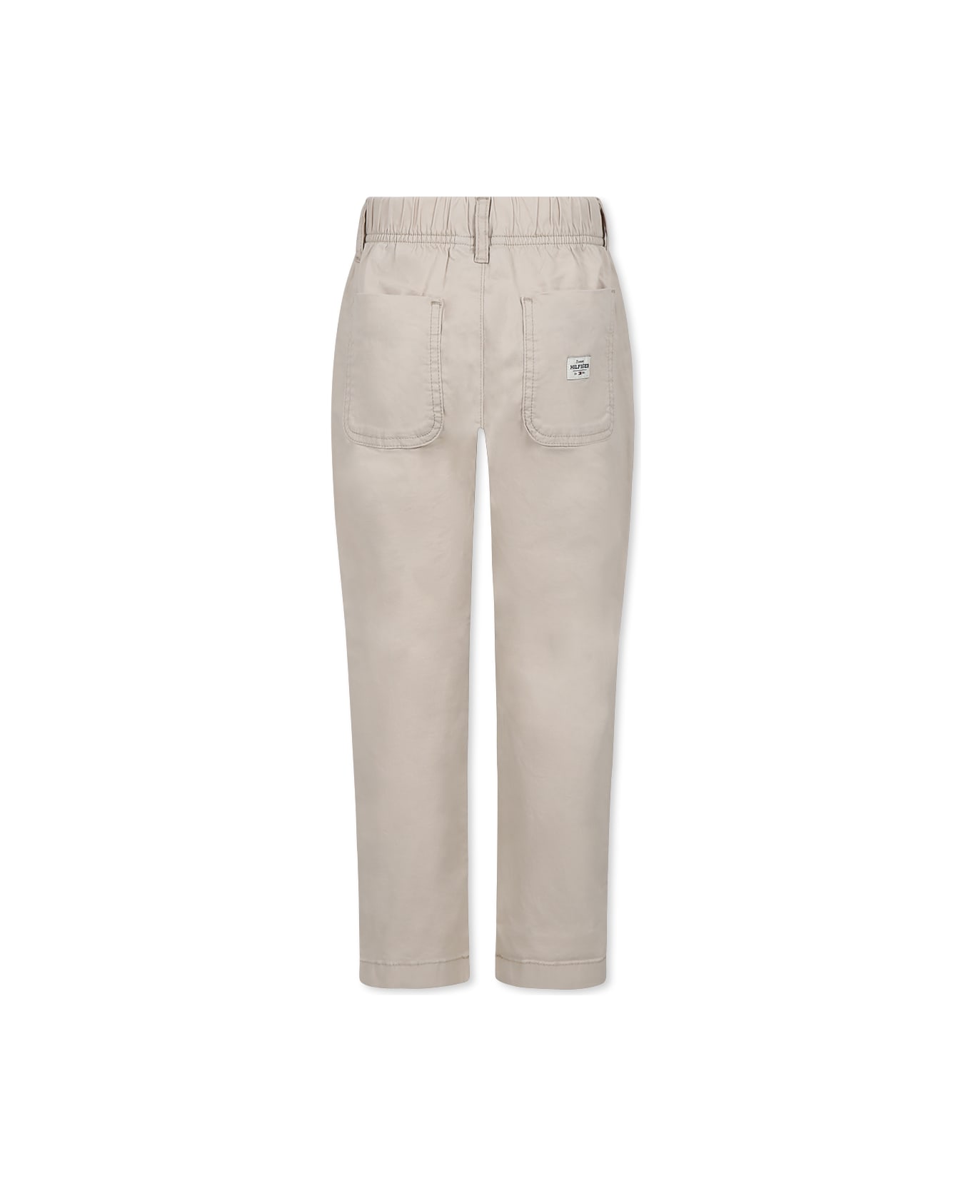 Tommy Hilfiger Beige Trousers For Boy With Logo - Beige