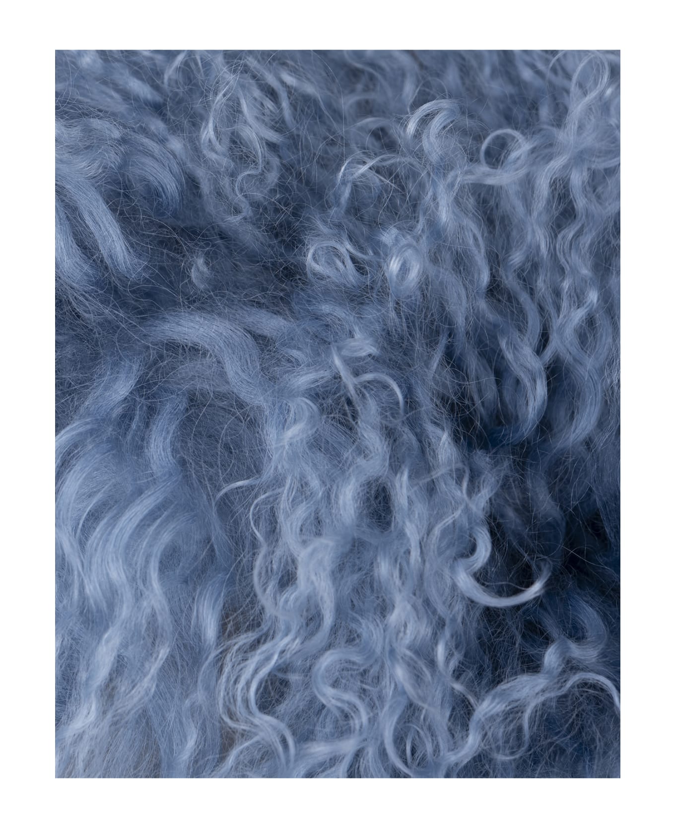 Parosh Light Blue Shearling Collar - AZZURRO