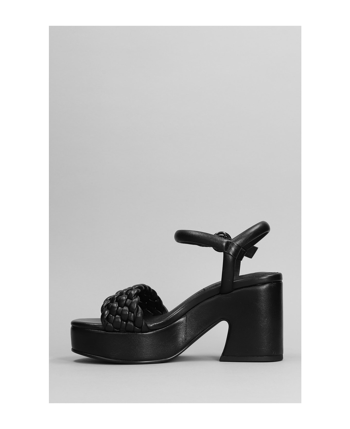 Ash Oak Sandals In Black Leather - black サンダル