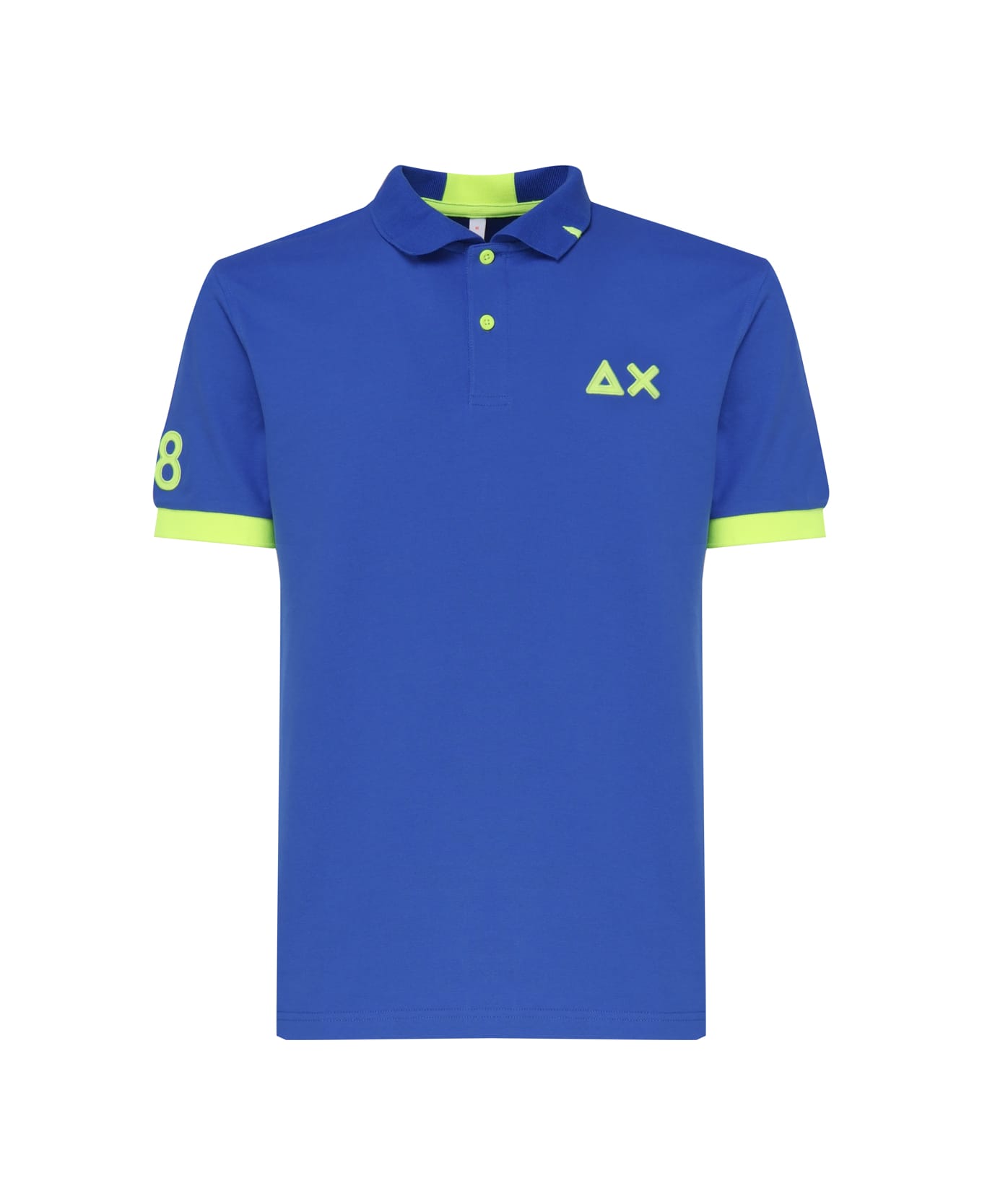 Sun 68 Polo T-shirt With Front Logo - Royal