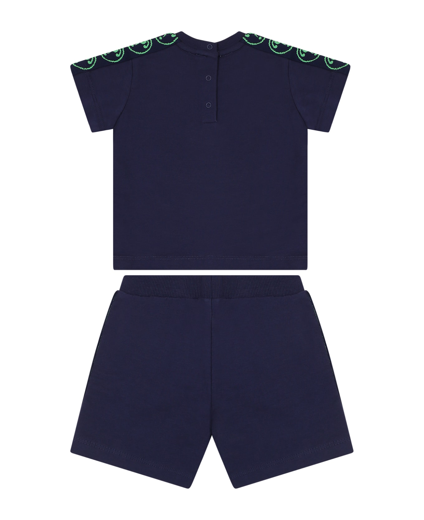 Moschino Blue Suit For Baby Boy With Logo - Blue