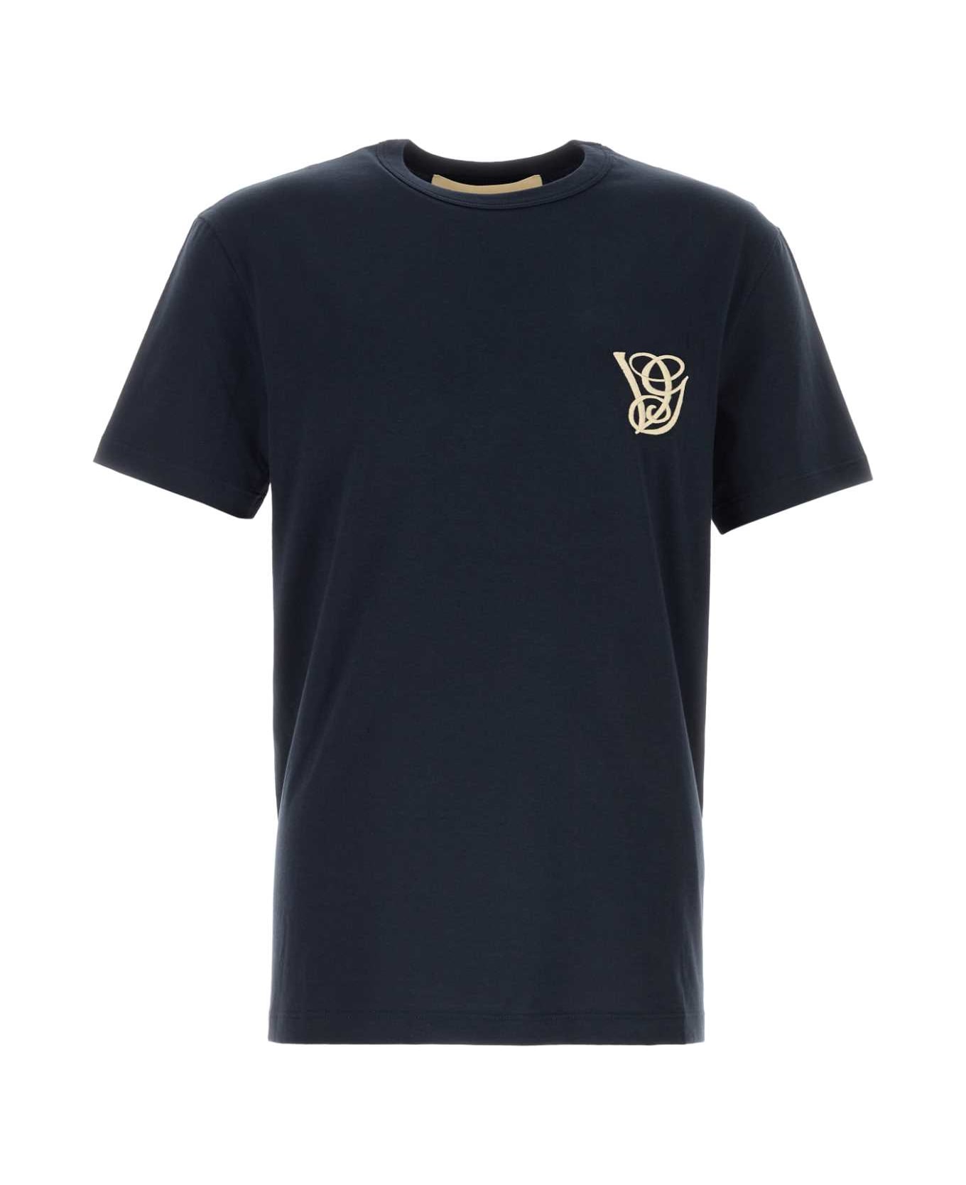 Valentino Garavani Navy Blue Cotton T-shirt - NAVY
