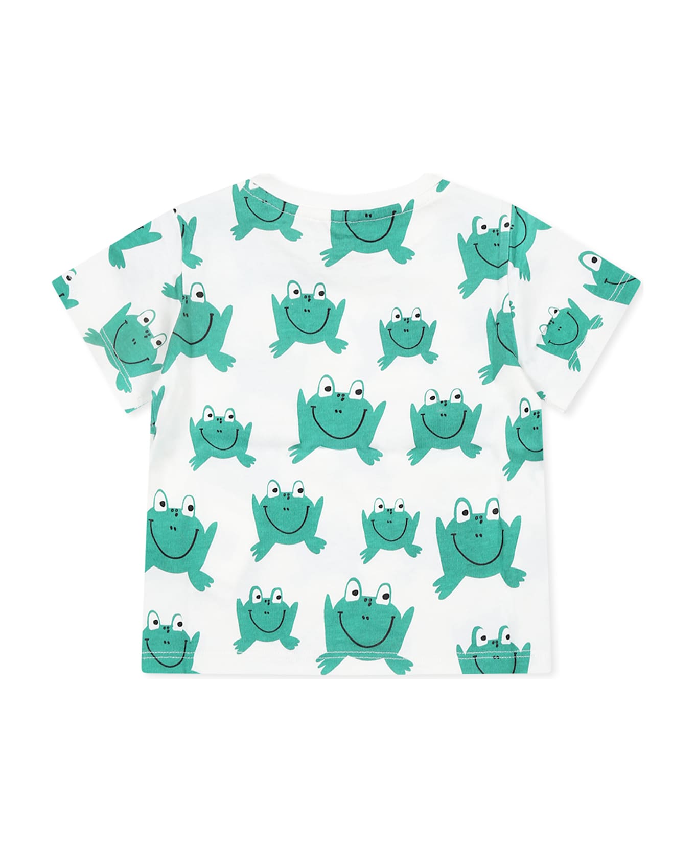 Stella McCartney Kids White T-shirt For Baby Boy With Frog - White