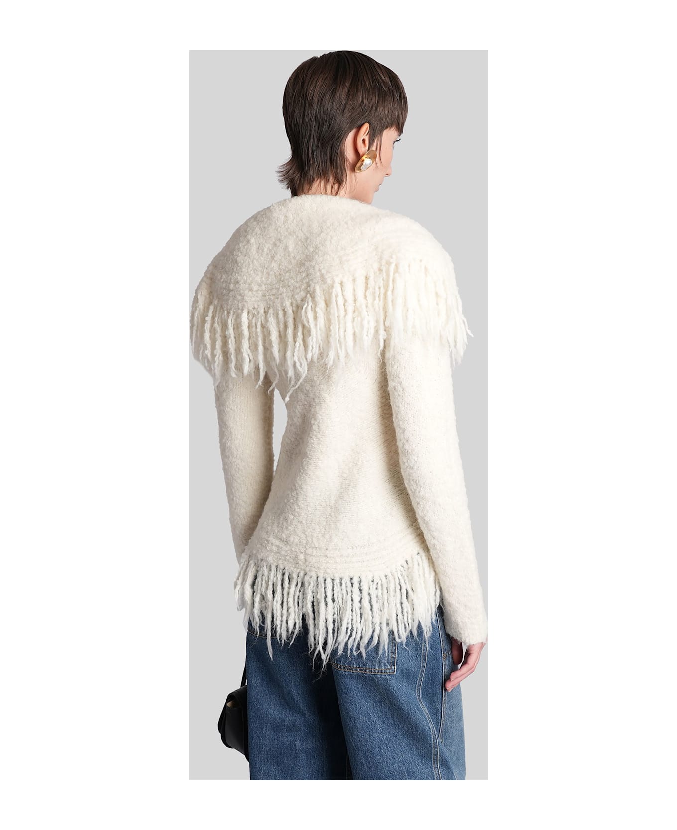 Cult Gaia Michelle Cardigan In Beige Wool - beige