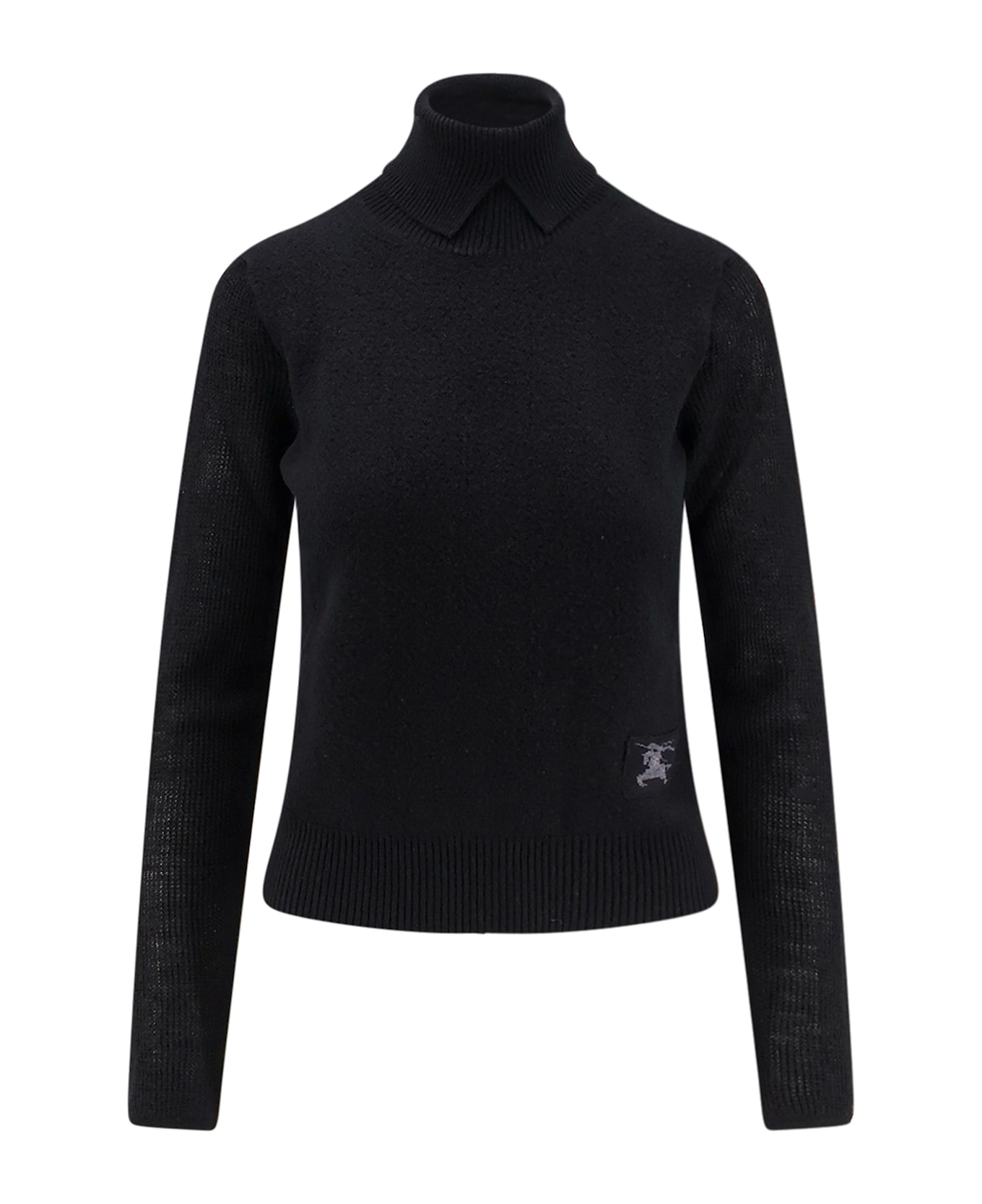 Burberry Alpaca And Wool Blend Turtleneck - Black
