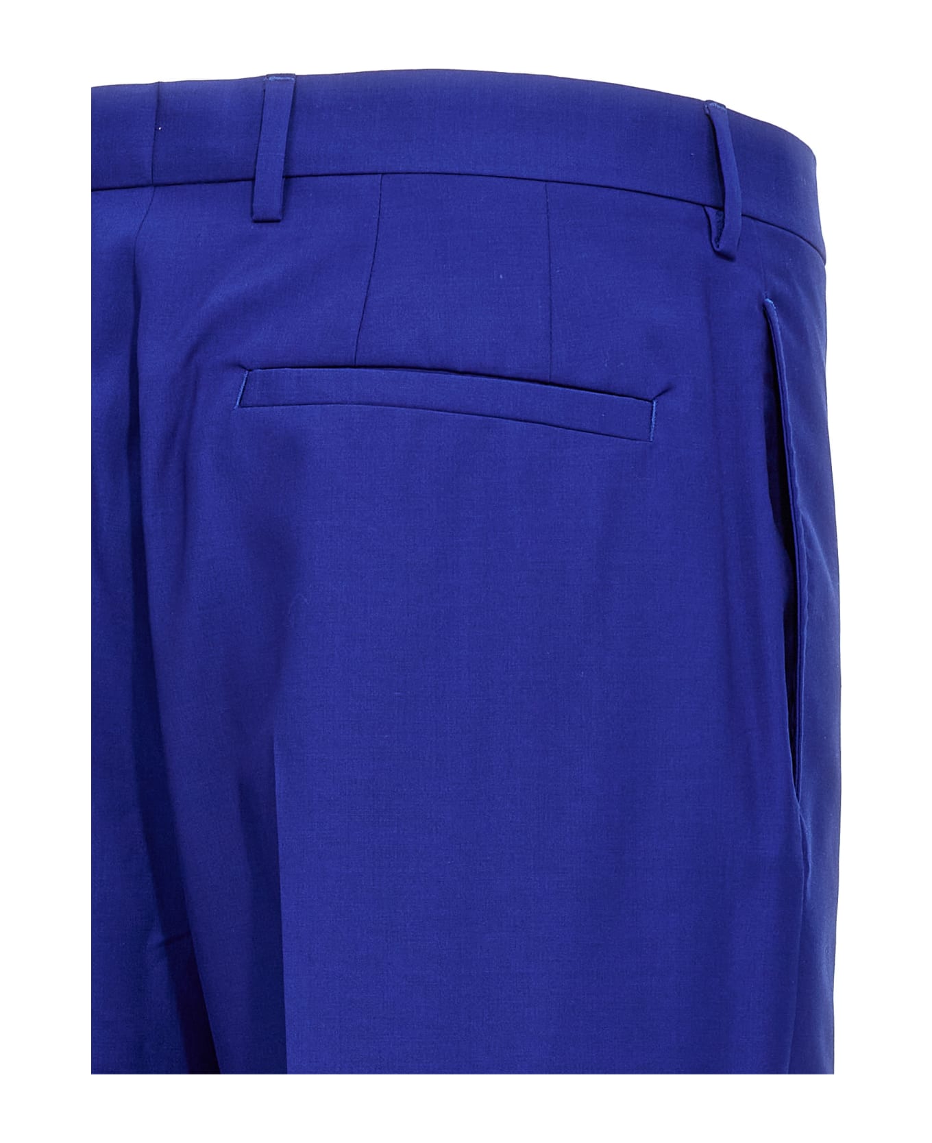 Versace Silk Wool Pants - Blue