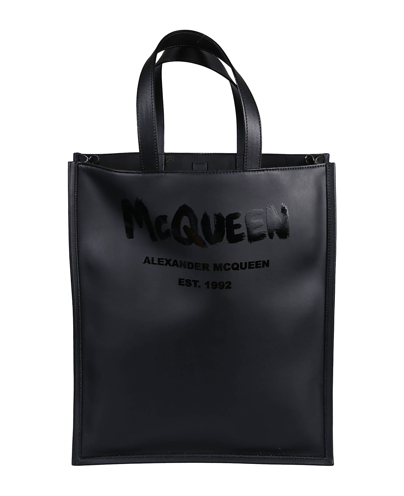 Alexander McQueen Logo Print Tote - Black