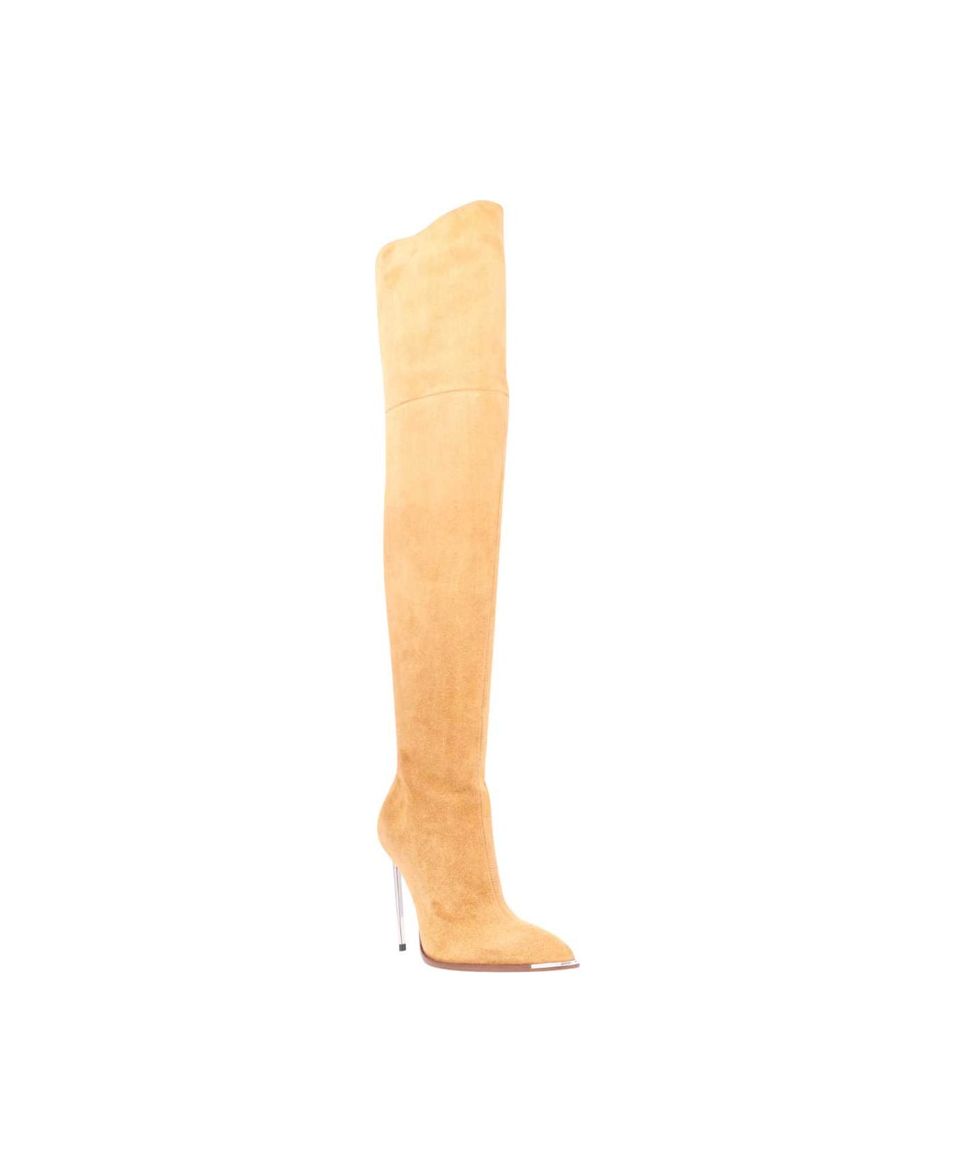 Bally Stretch Suede Over The Knee Boots - Sand