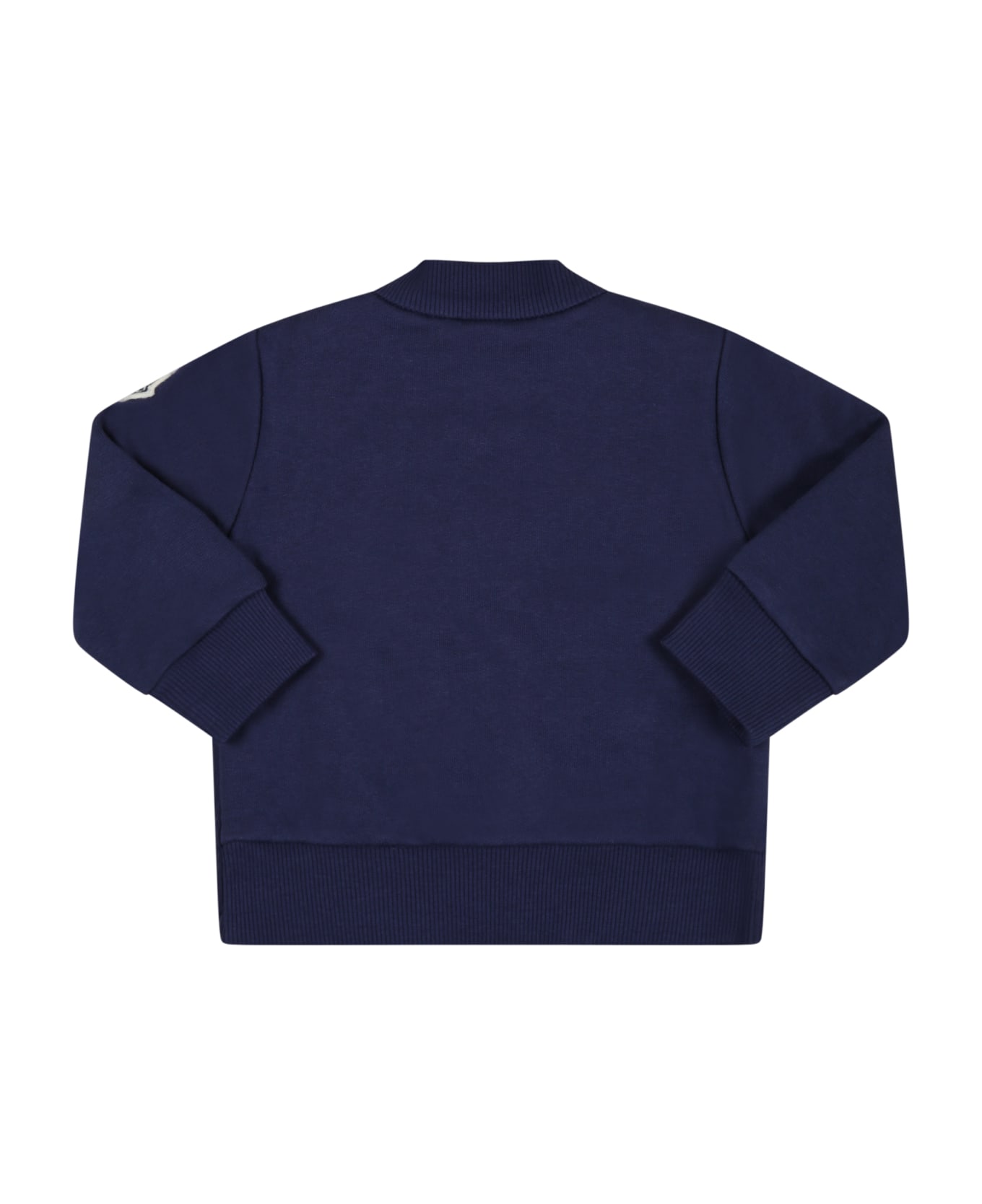 Moncler Blue Sweatshirt For Baby Boy With Logo Patch - Blue