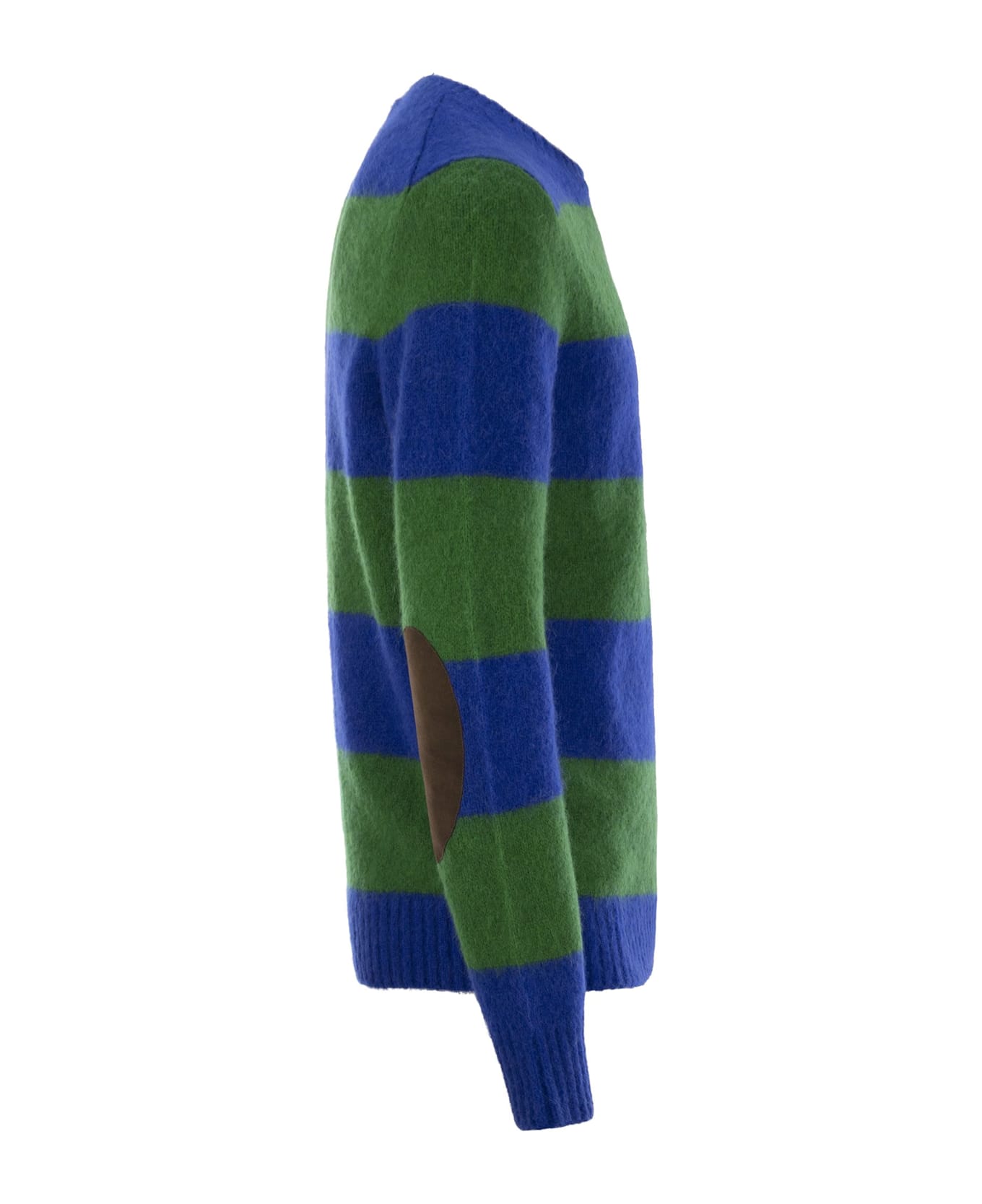 Polo Ralph Lauren Striped Jersey With Suede Patches - Blue/green