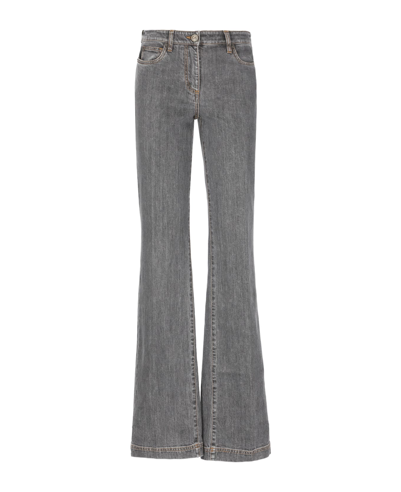 Etro Jeans With Embroidery - Grey