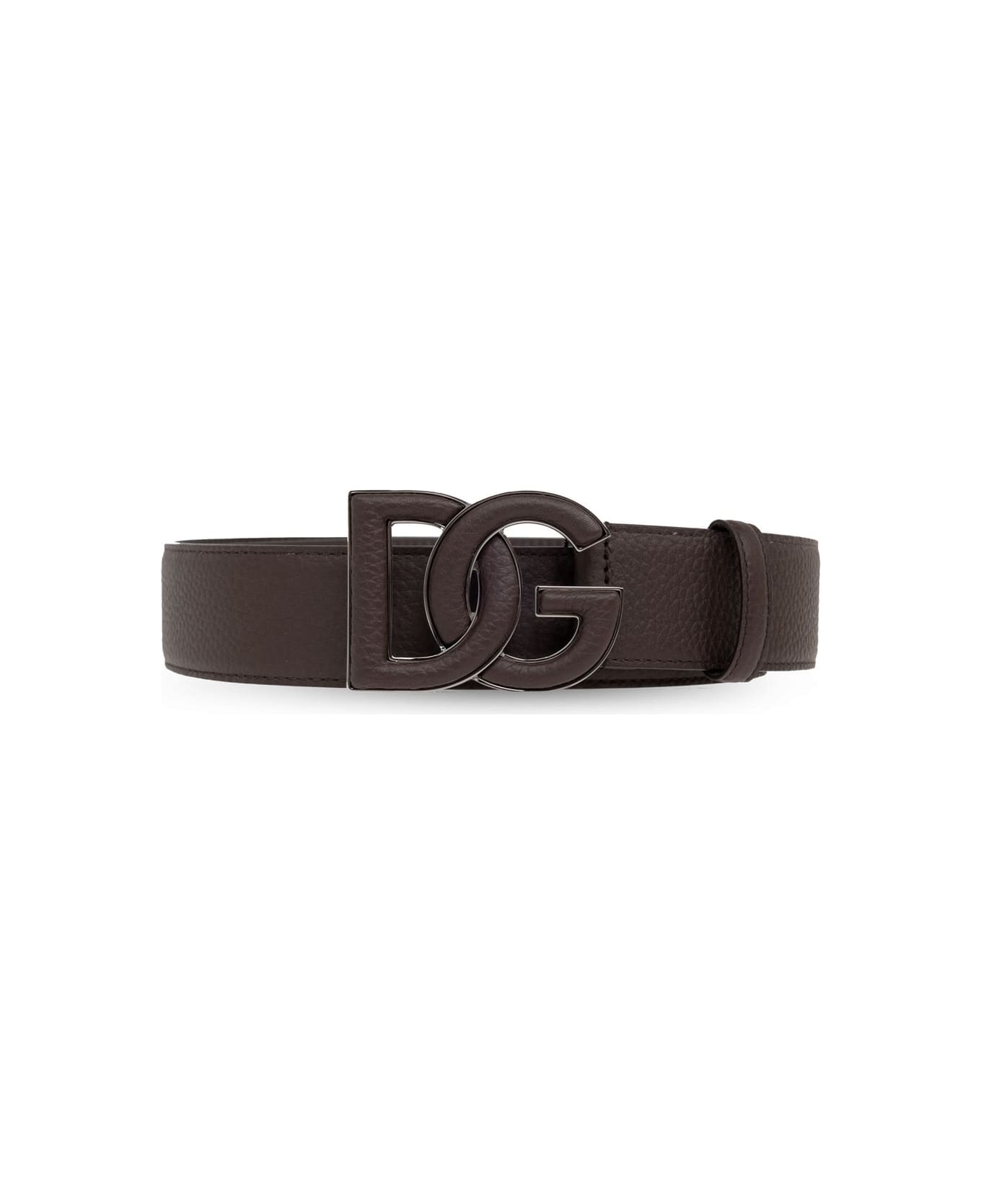 Dolce & Gabbana Logo Plaque Buckle Belt - Brown