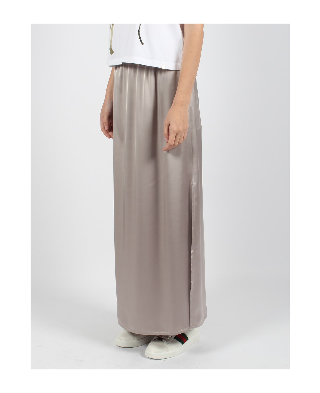 Herno Satin Skirt - Nude 
Neutrals