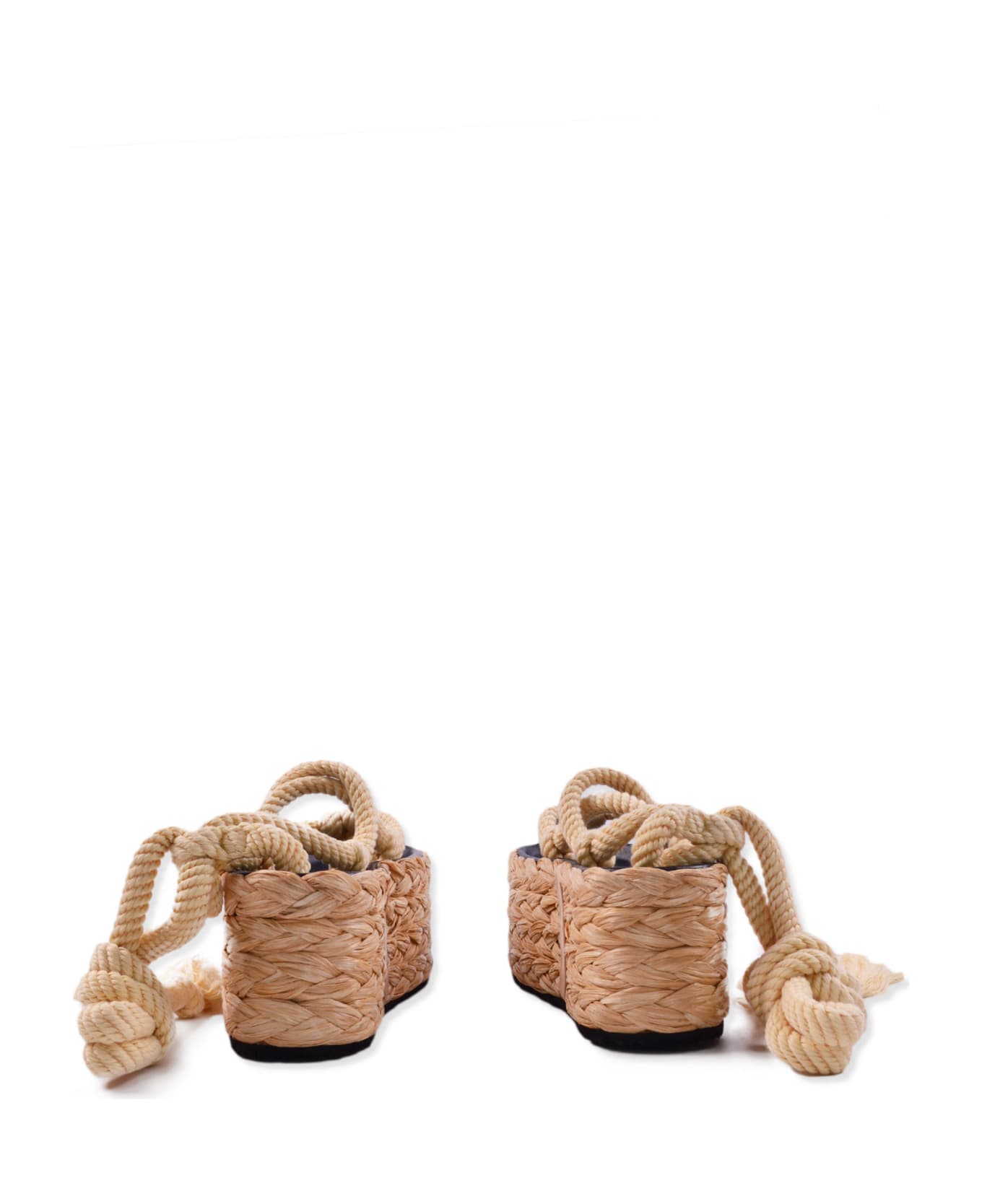 Isabel Marant Elif Wedge Braided Raffia Sandal - NATURAL