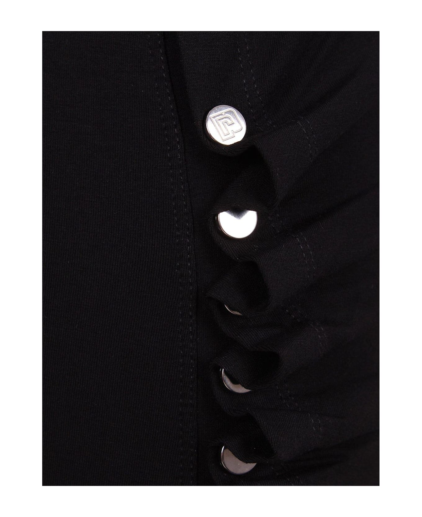 Paco Rabanne Draped Pression Jersey Dress - Black