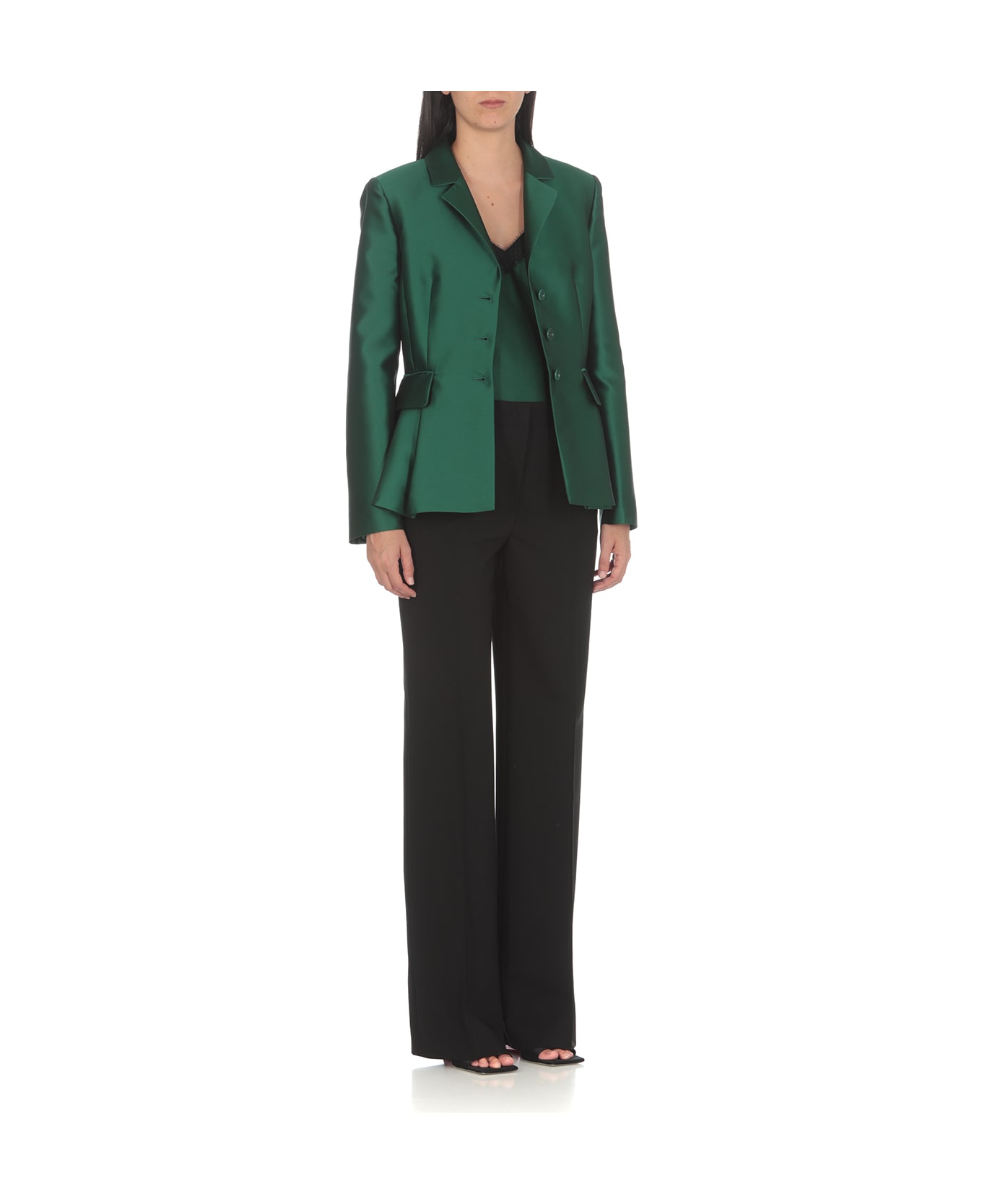 Alberta Ferretti Wool Trousers - Nero