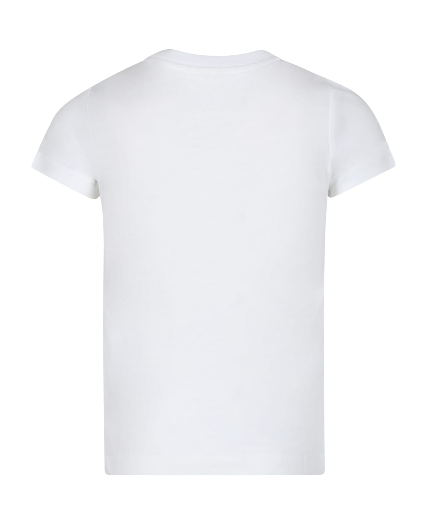 Moschino White T-shirt For Kids With Teddy Bear And Logo - White