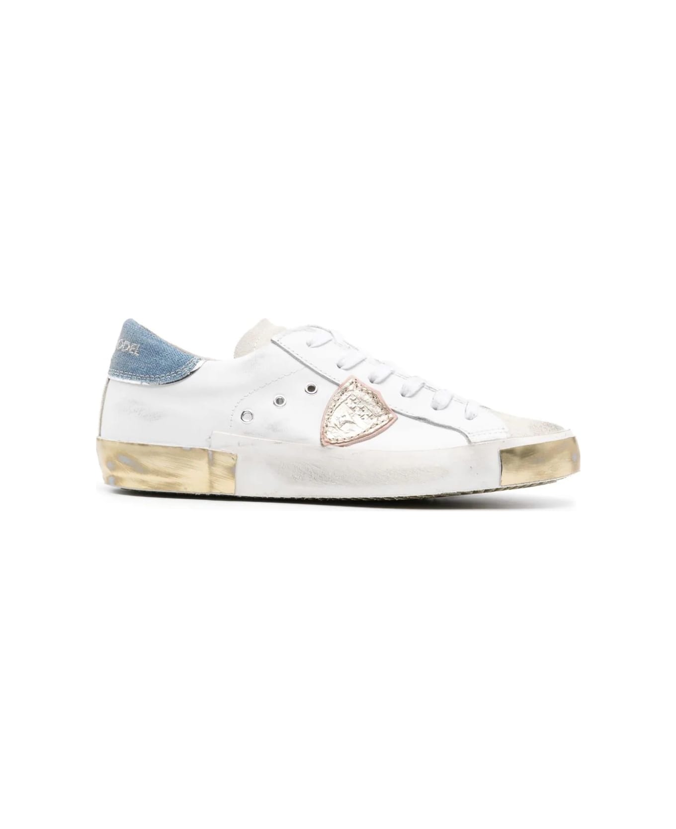 Philippe Model Prsx Low Sneakers - White And Light Blue - White