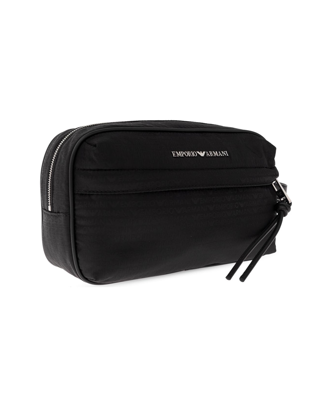 Emporio Armani Cosmetic Bag With Logo - Black