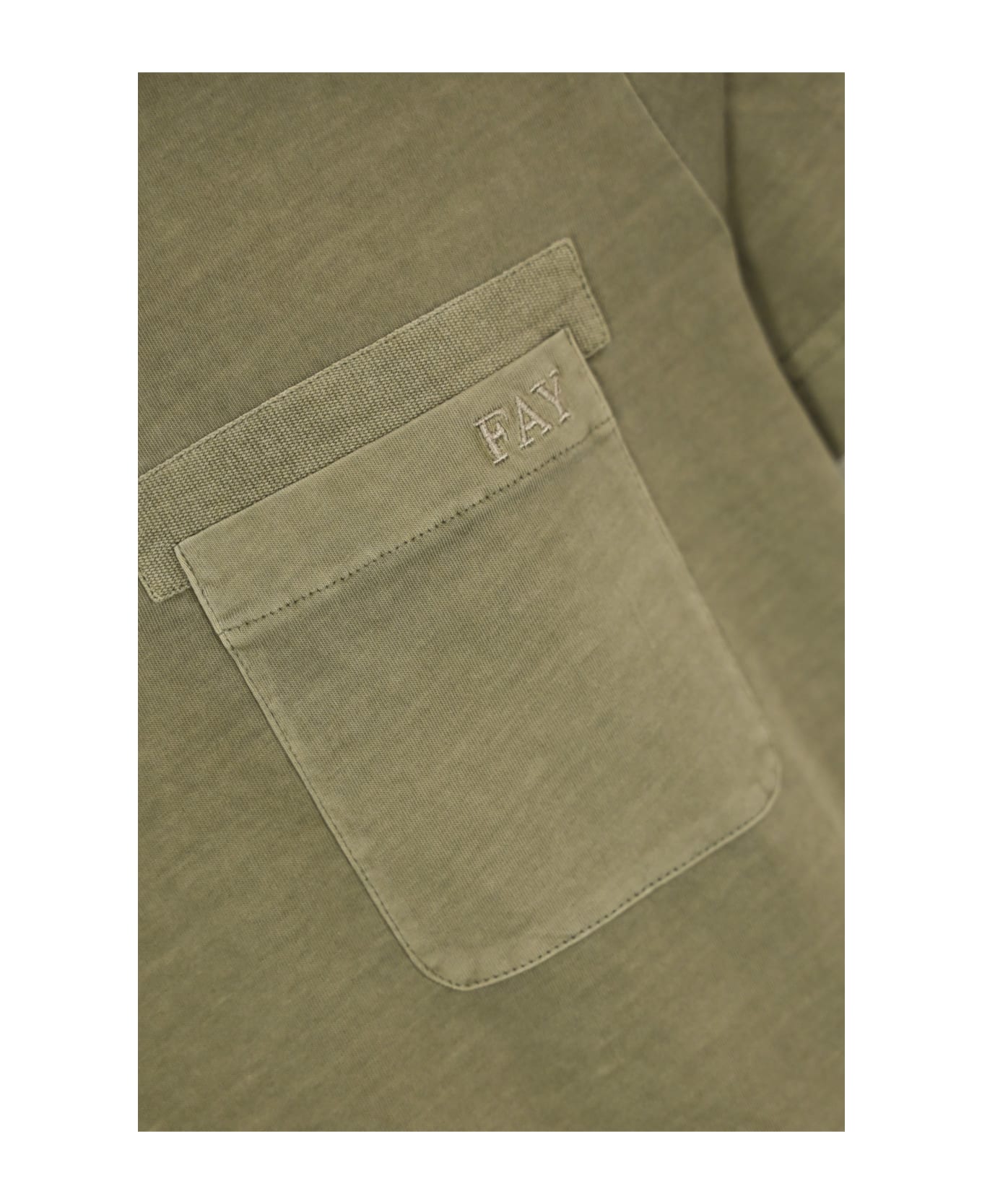 Fay T-shirt With Pocket - Verde