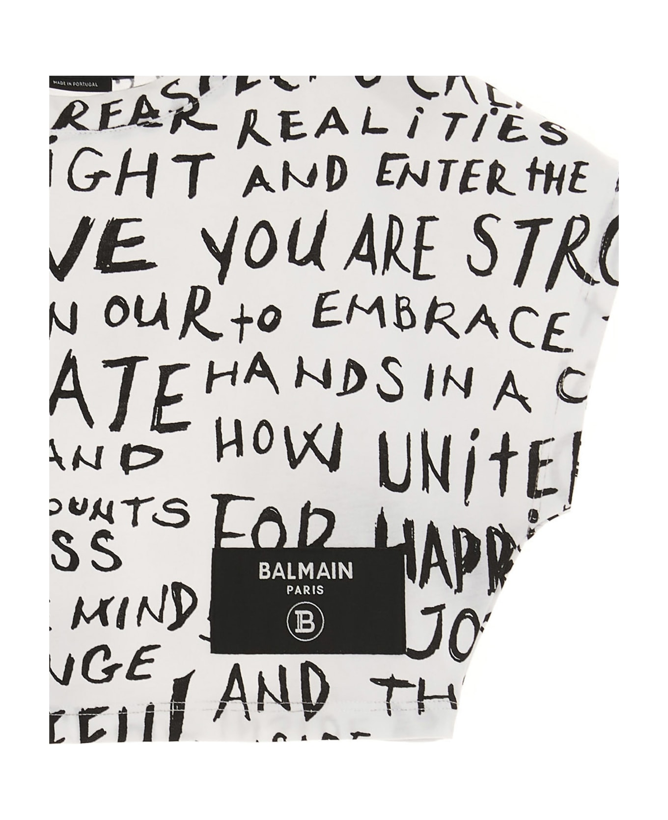 Balmain Crop Top - White/Black トップス