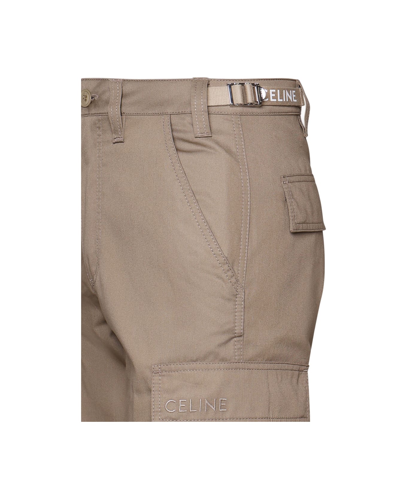 Celine Technical Cotton Cargo Trousers - Beige