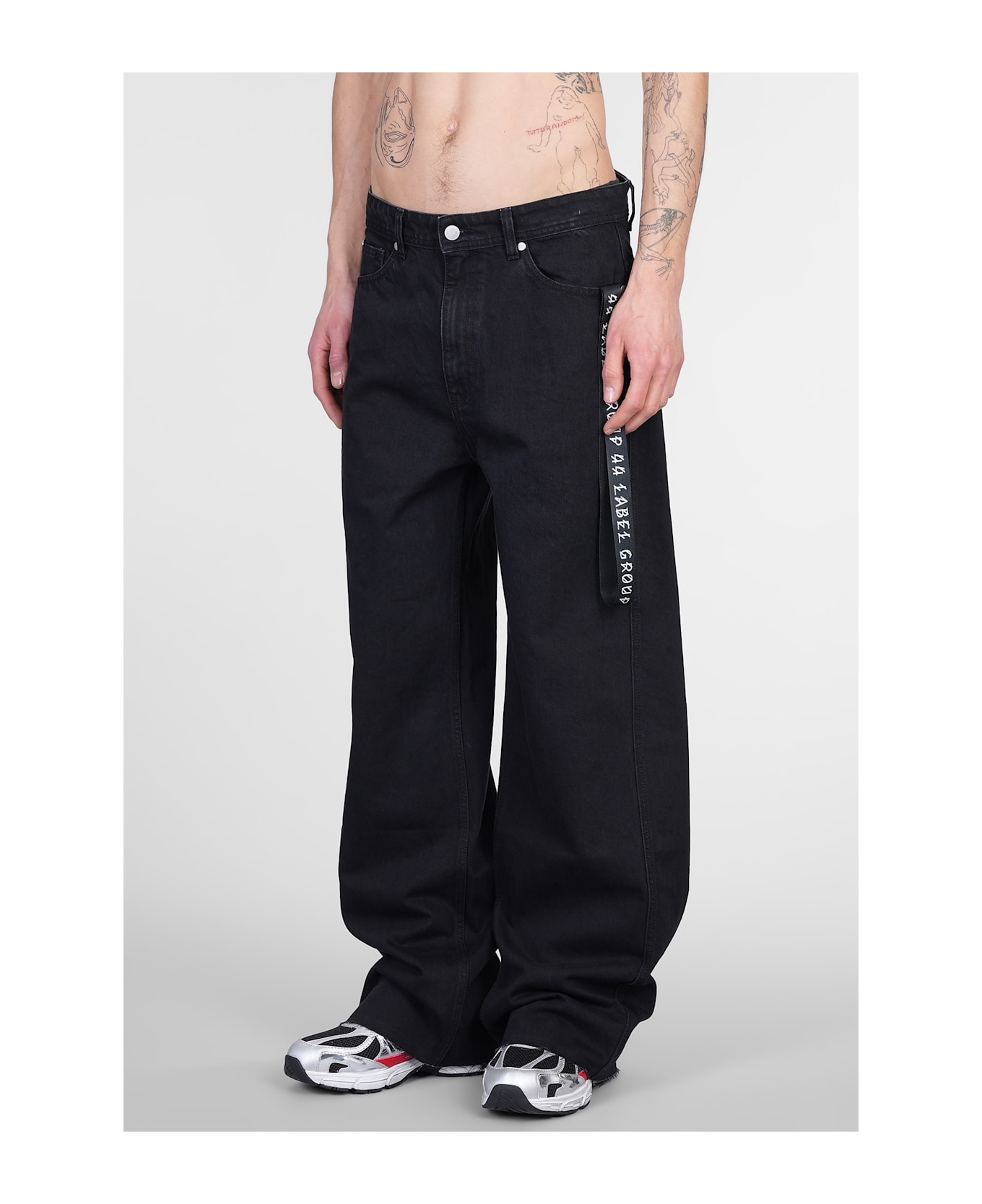 44 Label Group Pappas Jeans In Black Cotton - black